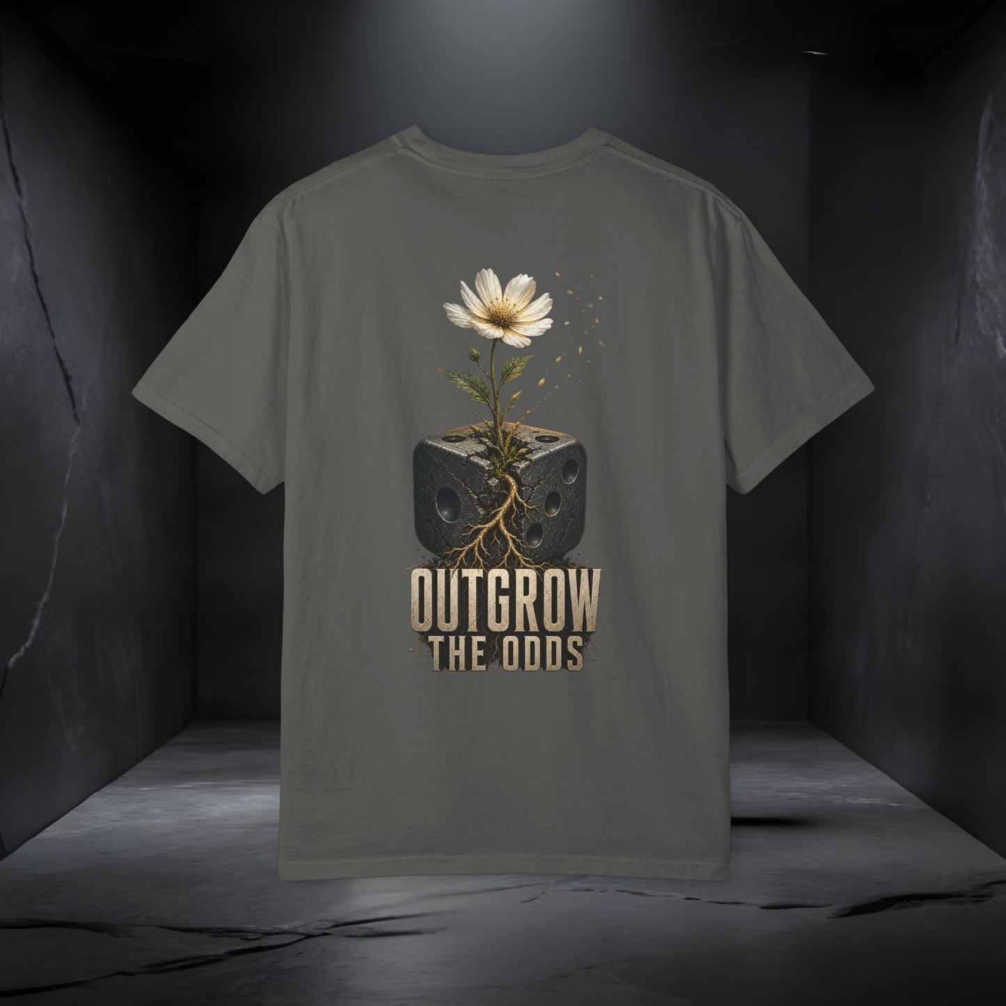 Outgrow The Odds T-Shirt — Inspirational Flower Growth Graphic Tee