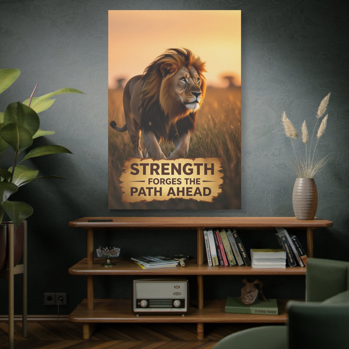 Inspirational Lion Canvas Print, Strength Motivational Wall Art, Home Decor, Lion Artwork, Gift for Nature Lovers, Leadership Inspiration