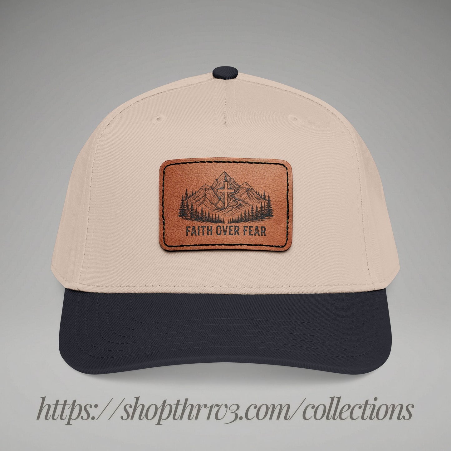 Faith Over Fear Leather Patch Baseball Cap