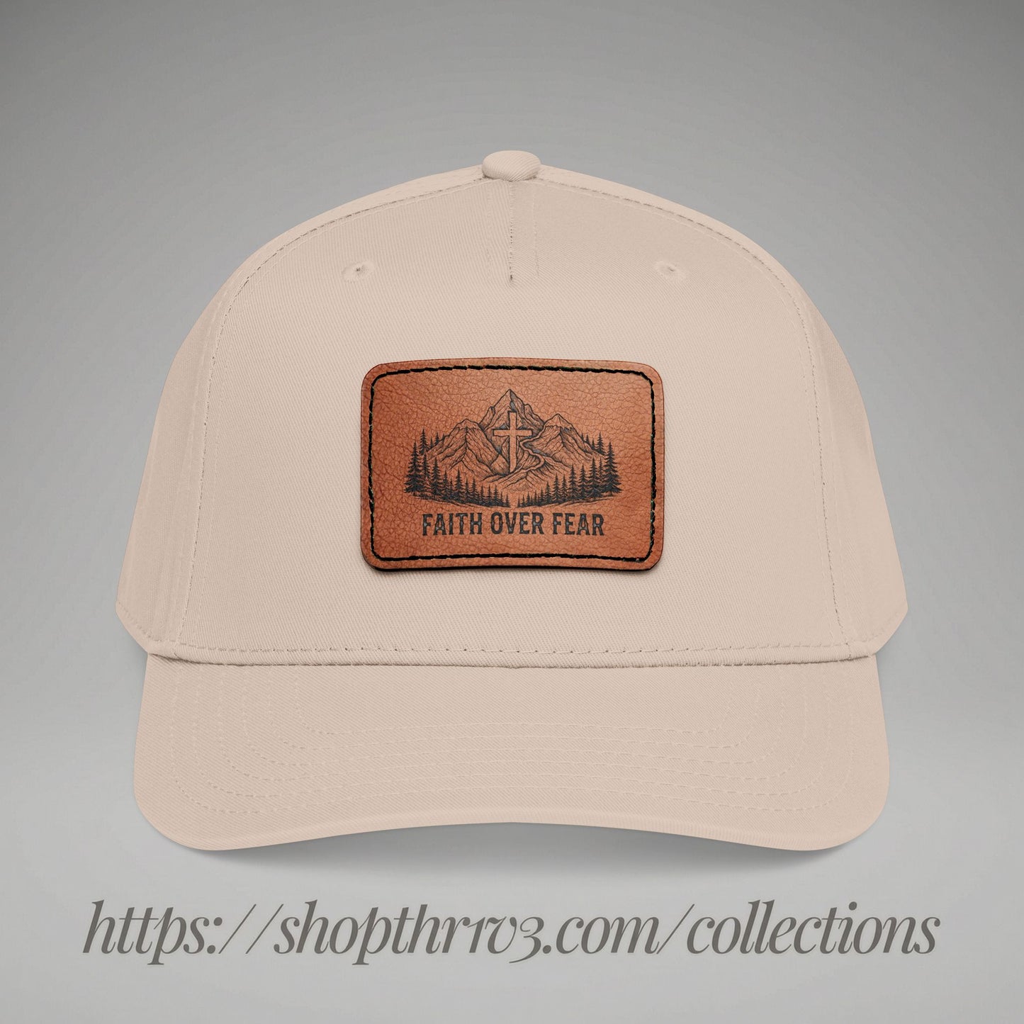 Faith Over Fear Leather Patch Baseball Cap