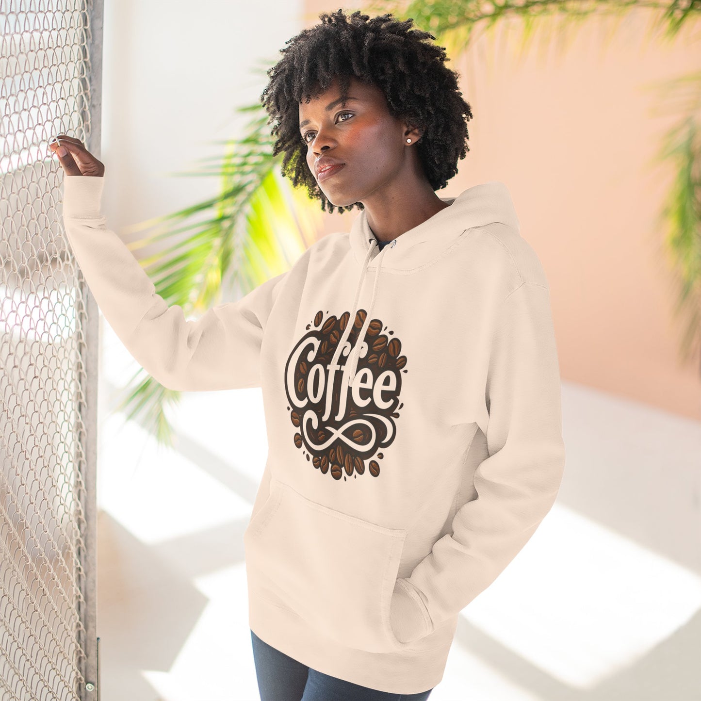 Coffee Lovers Three-Panel Fleece Hoodie, Cozy Sweatshirt, Perfect Gift for Coffee Enthusiasts, Ideal for Fall & Winter, Casual Wear