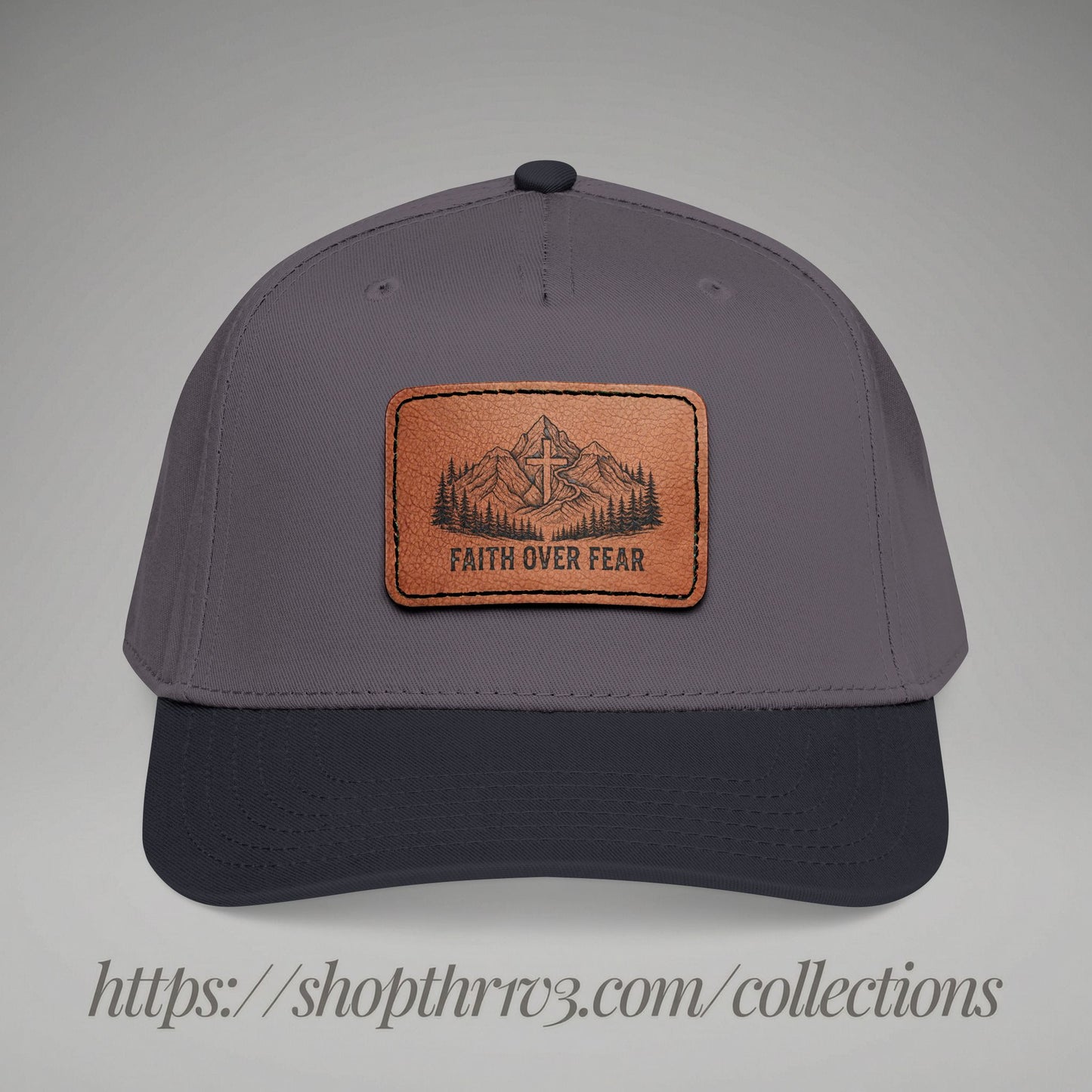 Faith Over Fear Leather Patch Baseball Cap