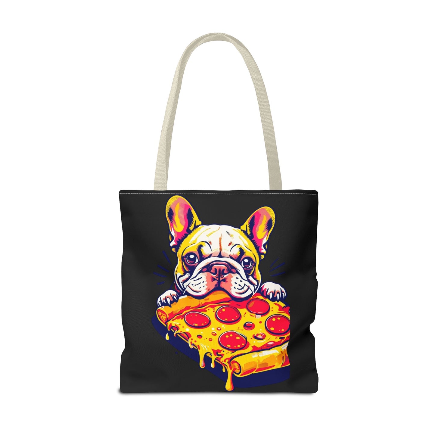 Funny French Bulldog Pizza Tote Bag - Perfect for Dog Lovers & Foodies