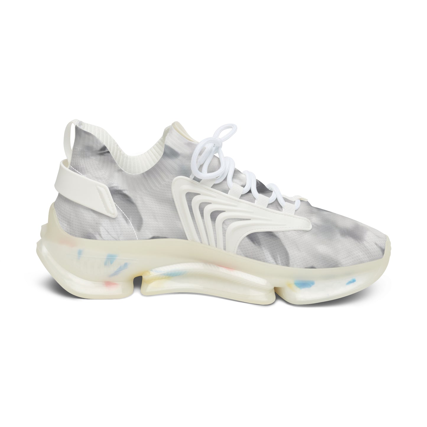 Sport Sneakers Feathered Design, Greyscale