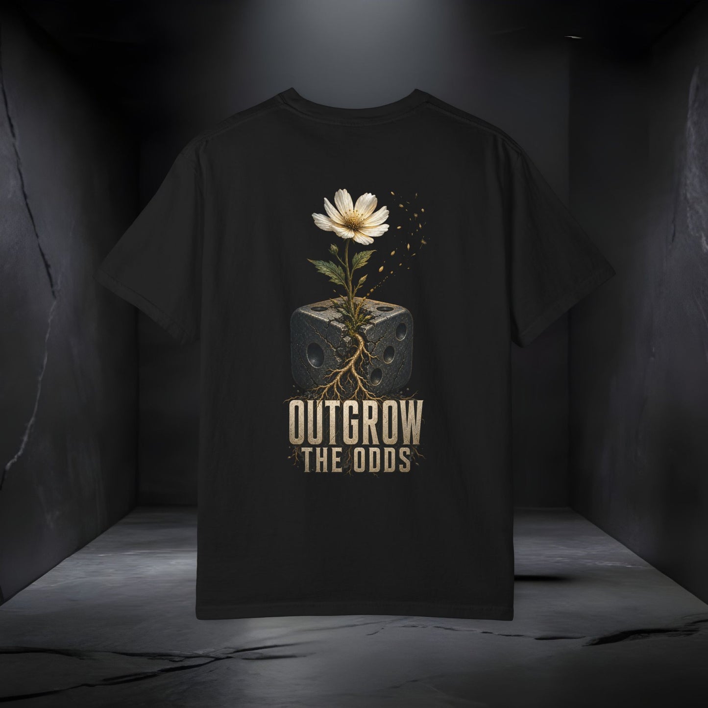 Outgrow The Odds T-Shirt — Inspirational Flower Growth Graphic Tee