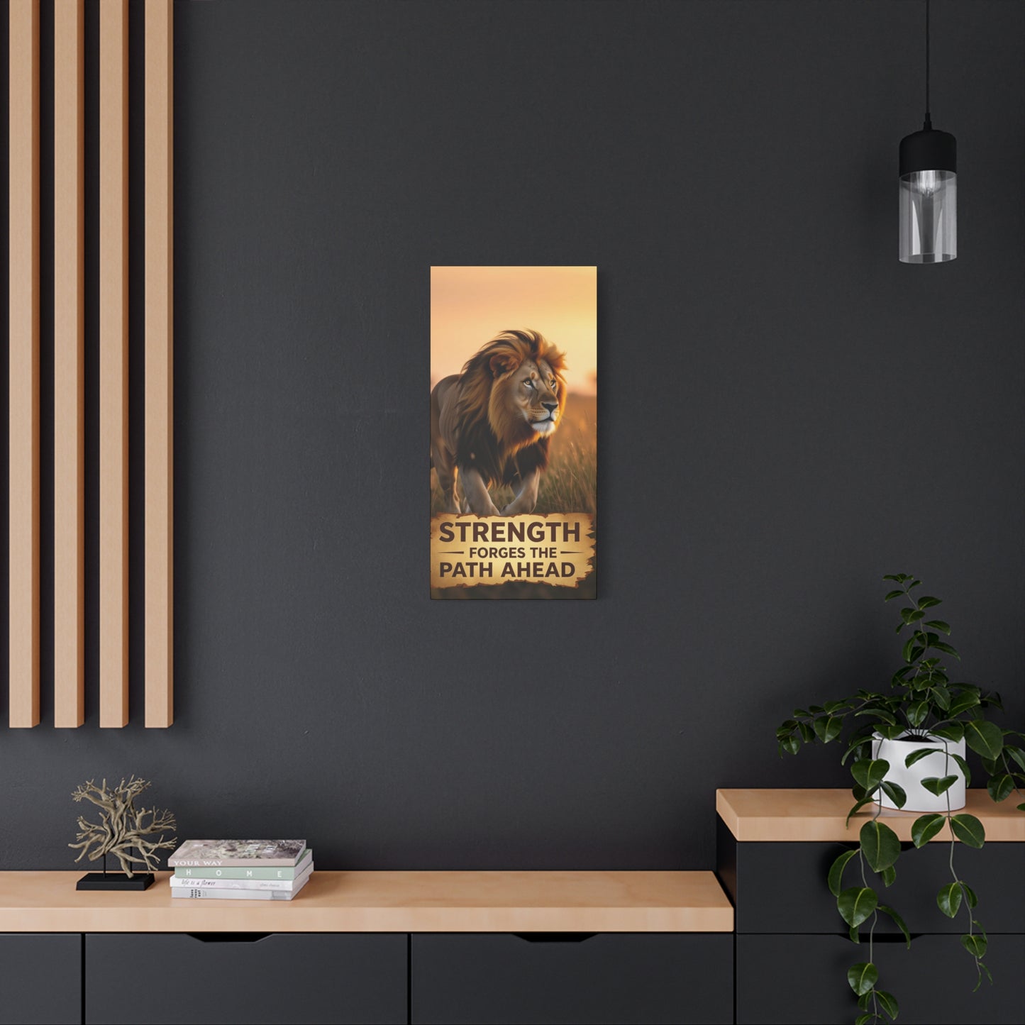 Inspirational Lion Canvas Print, Strength Motivational Wall Art, Home Decor, Lion Artwork, Gift for Nature Lovers, Leadership Inspiration