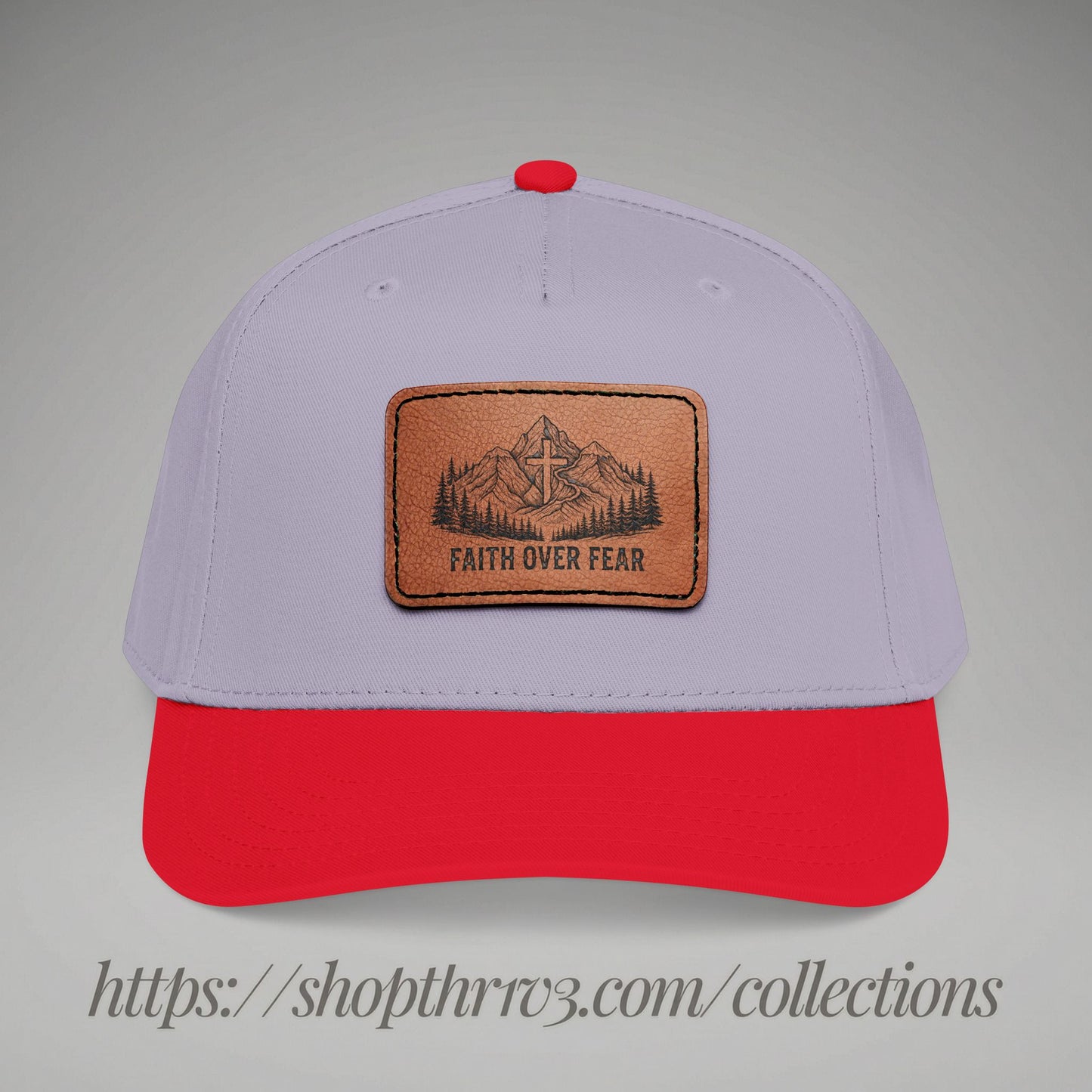 Faith Over Fear Leather Patch Baseball Cap