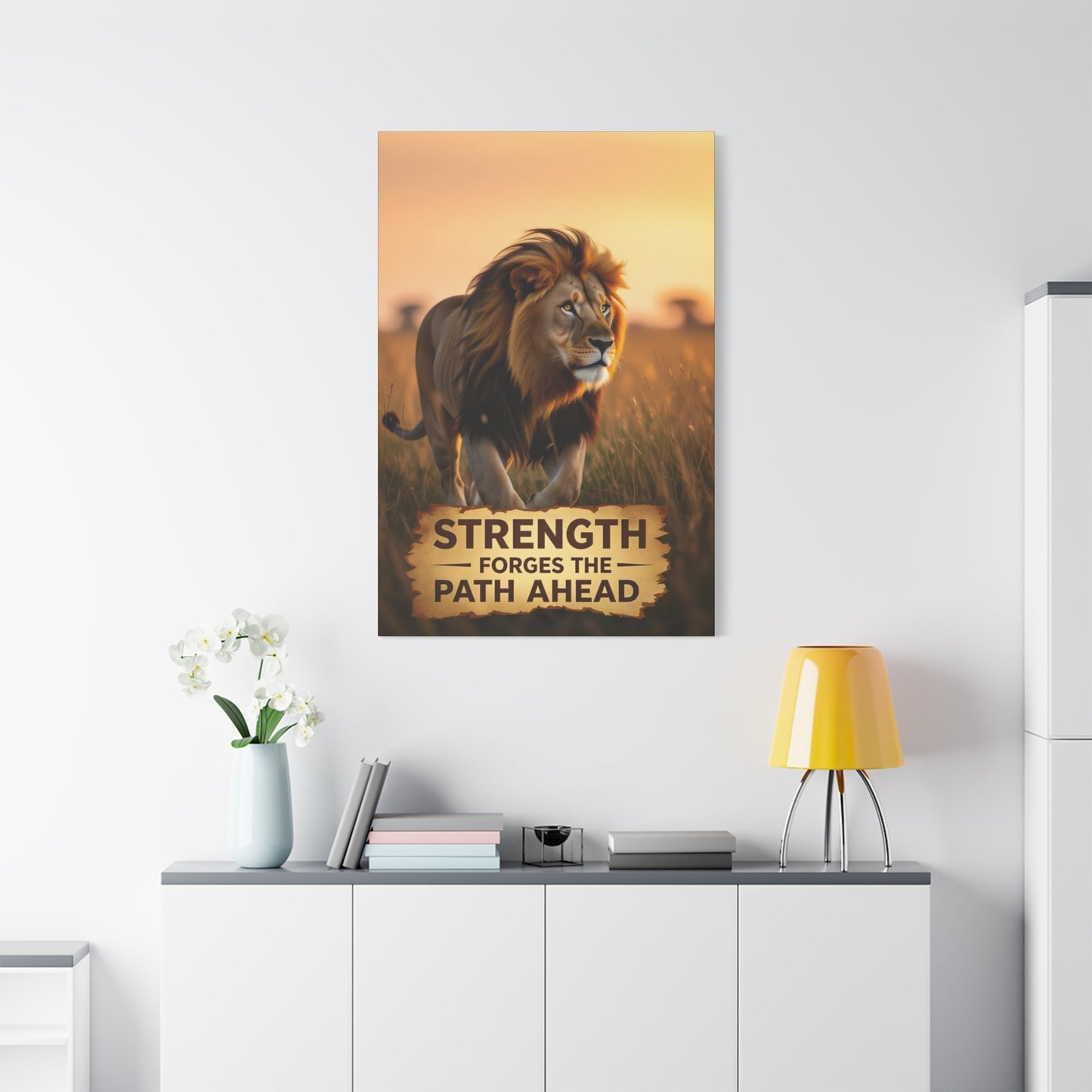 Inspirational Lion Canvas Print, Strength Motivational Wall Art, Home Decor, Lion Artwork, Gift for Nature Lovers, Leadership Inspiration