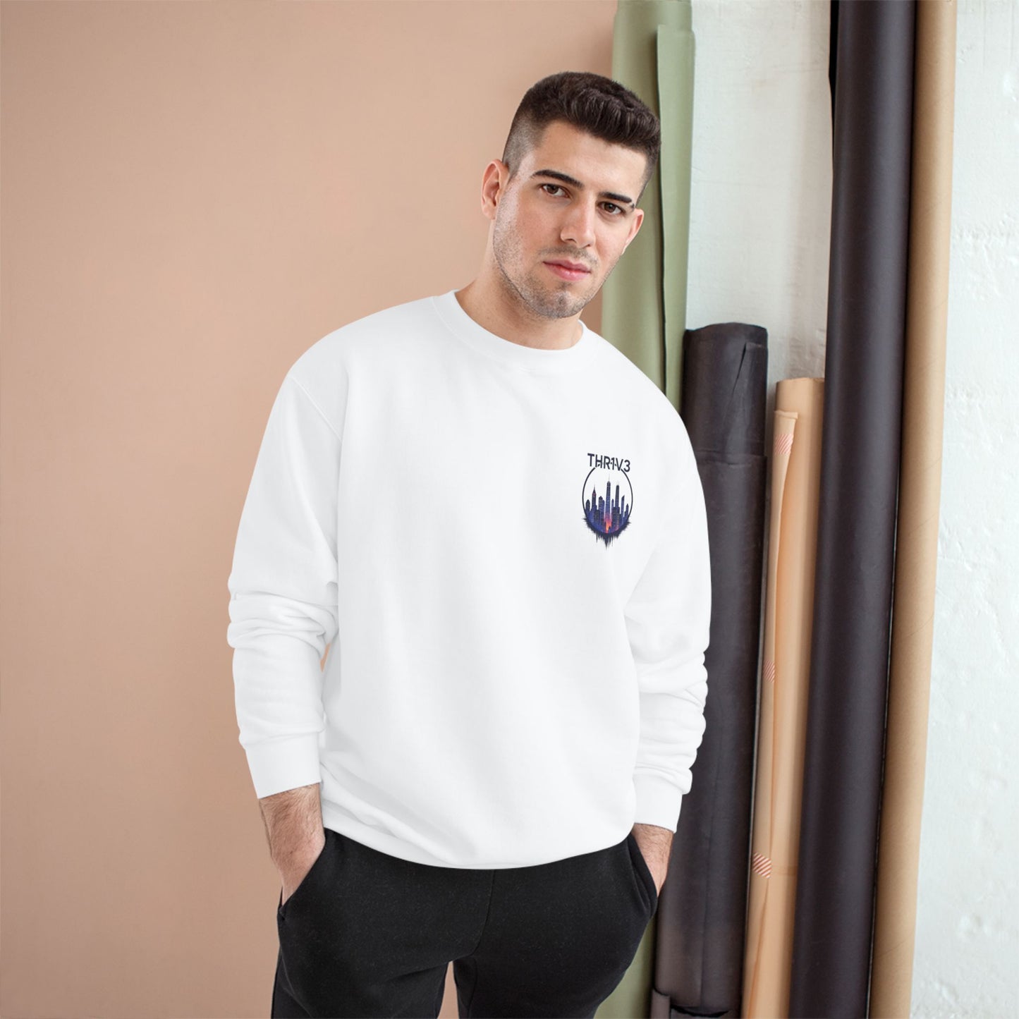 Urban Skyline Champion Sweatshirt - Cozy Fashion, Gift for City Lovers, Casual Wear, Nighttime Aesthetic, Unique Design
