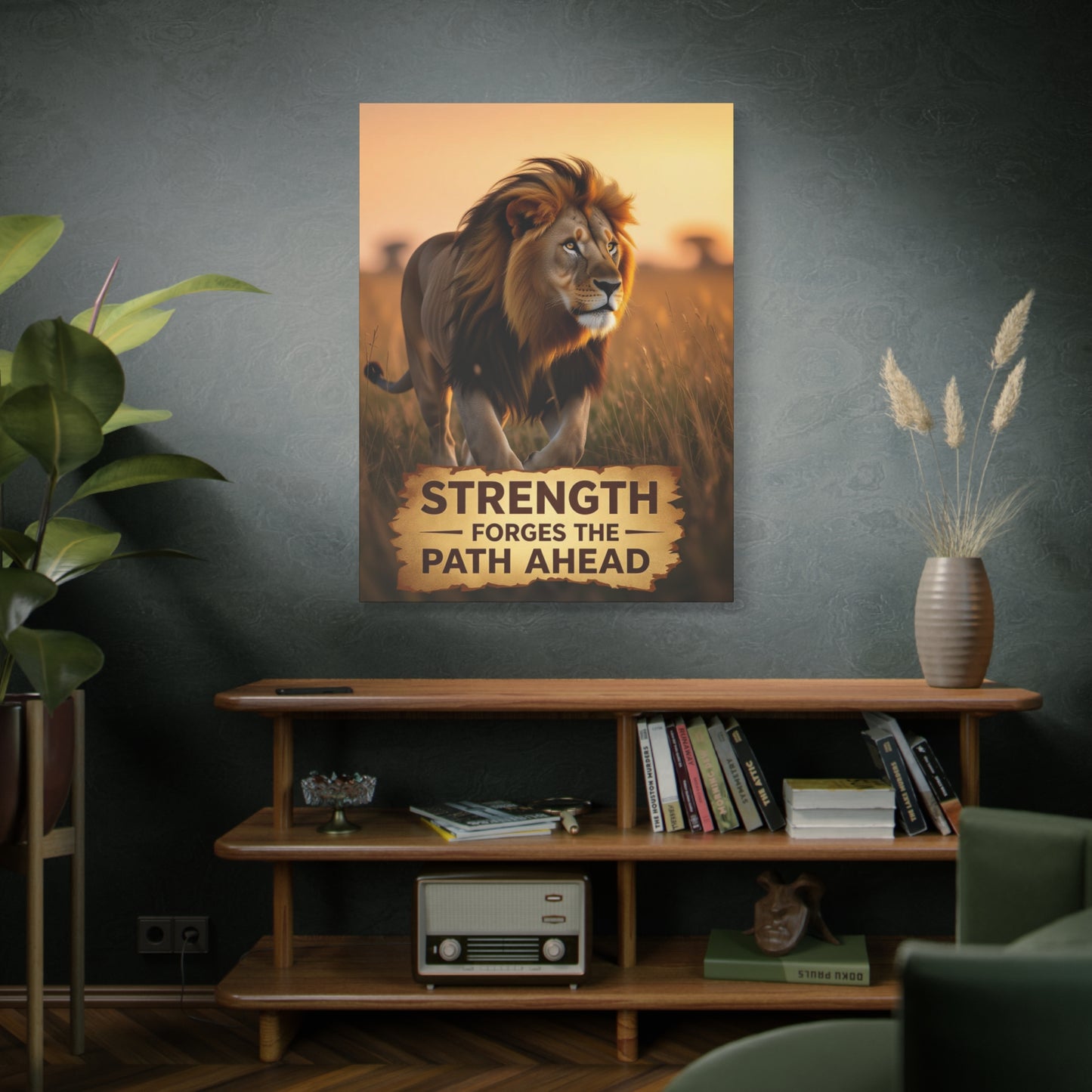 Inspirational Lion Canvas Print, Strength Motivational Wall Art, Home Decor, Lion Artwork, Gift for Nature Lovers, Leadership Inspiration