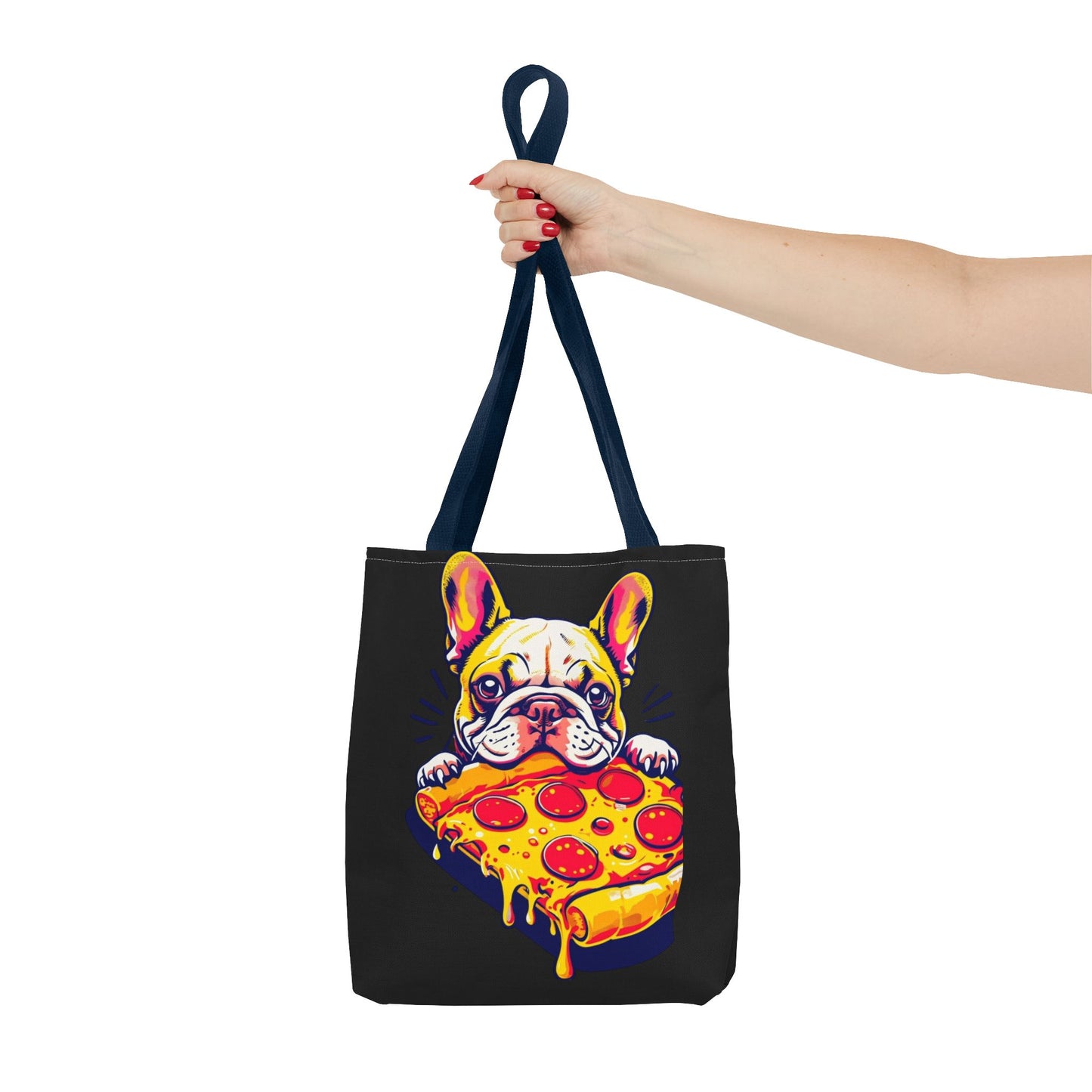Funny French Bulldog Pizza Tote Bag - Perfect for Dog Lovers & Foodies
