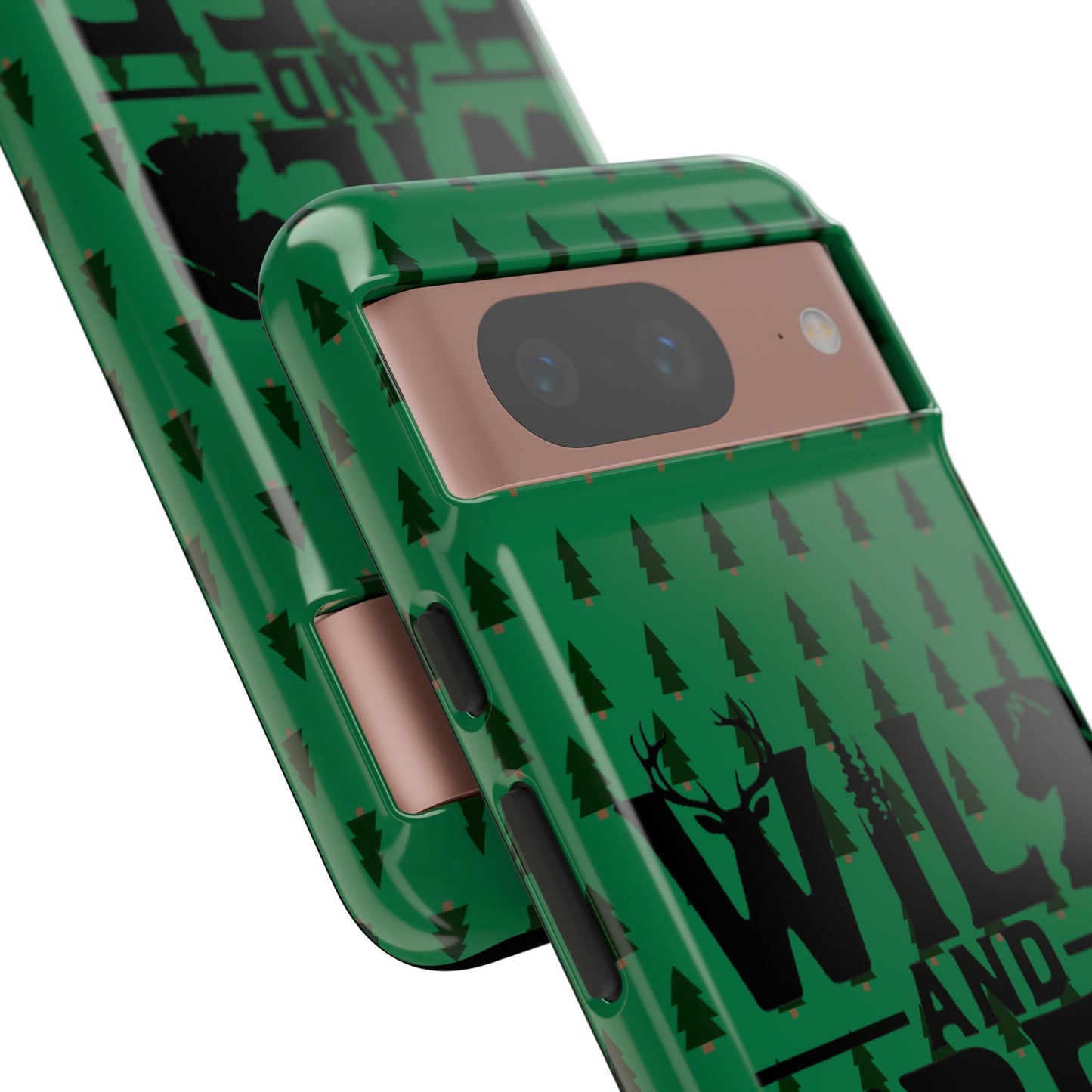 Wild and Free Bear Graphic Phone Case | Forest Pattern iPhone Case