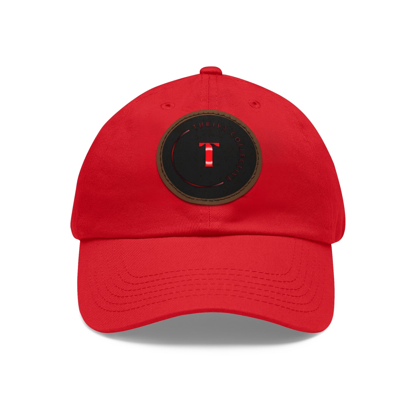 Dad Hat Leather Patch Round THR1V3 COLLECTIVE