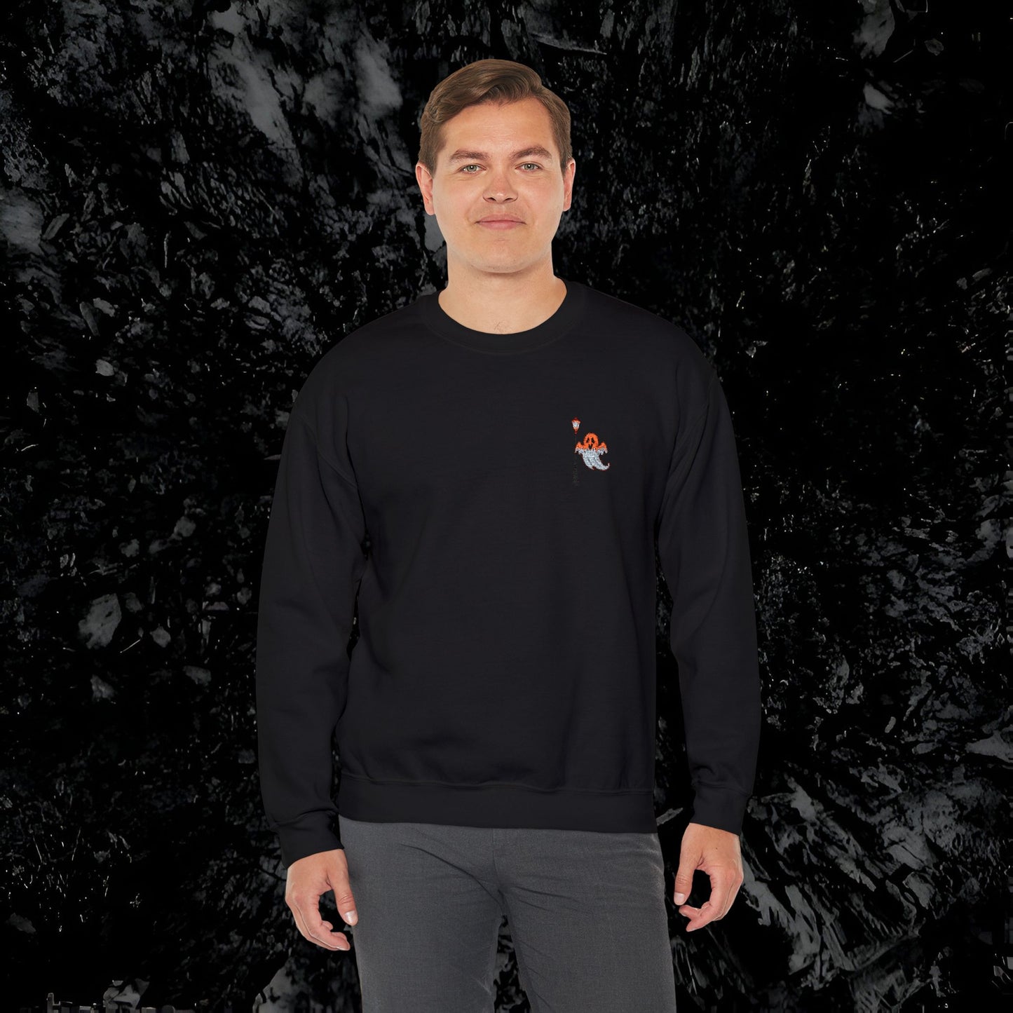Embroidered Ghost Crewneck Sweatshirt