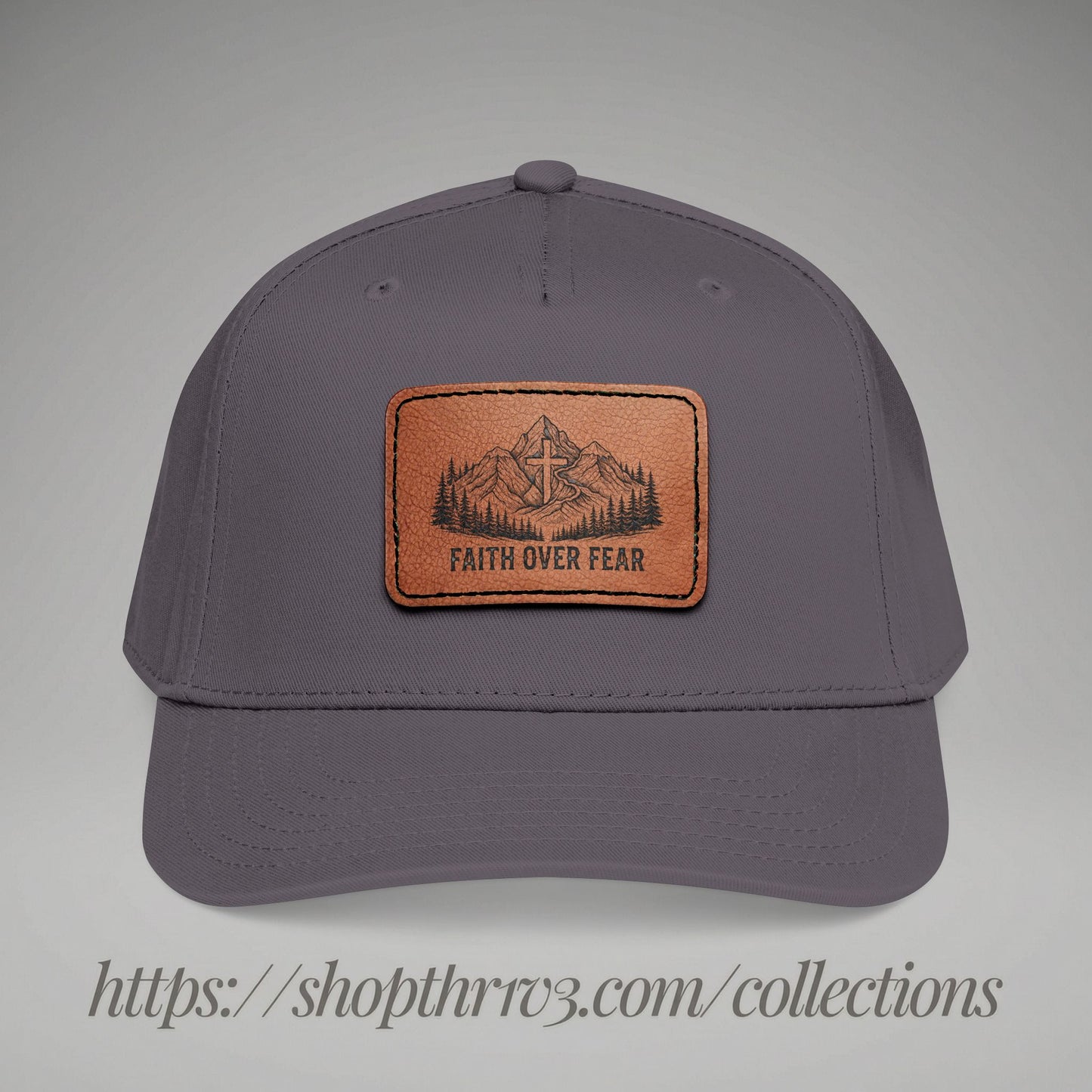 Faith Over Fear Leather Patch Baseball Cap