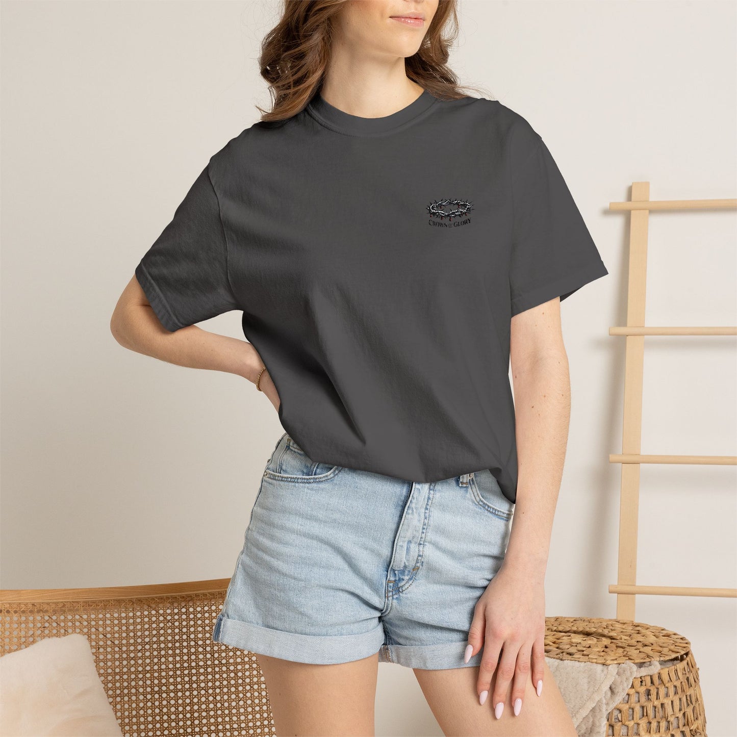 Embroidered Crown of Thorns Crown of Glory T-Shirt Christian Faith Unisex Tee Religious Apparel