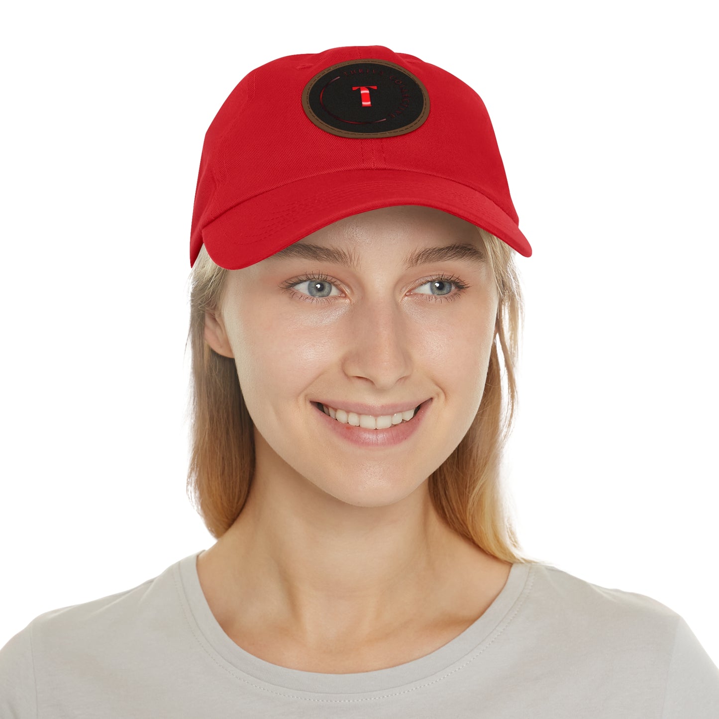Dad Hat Leather Patch Round THR1V3 COLLECTIVE