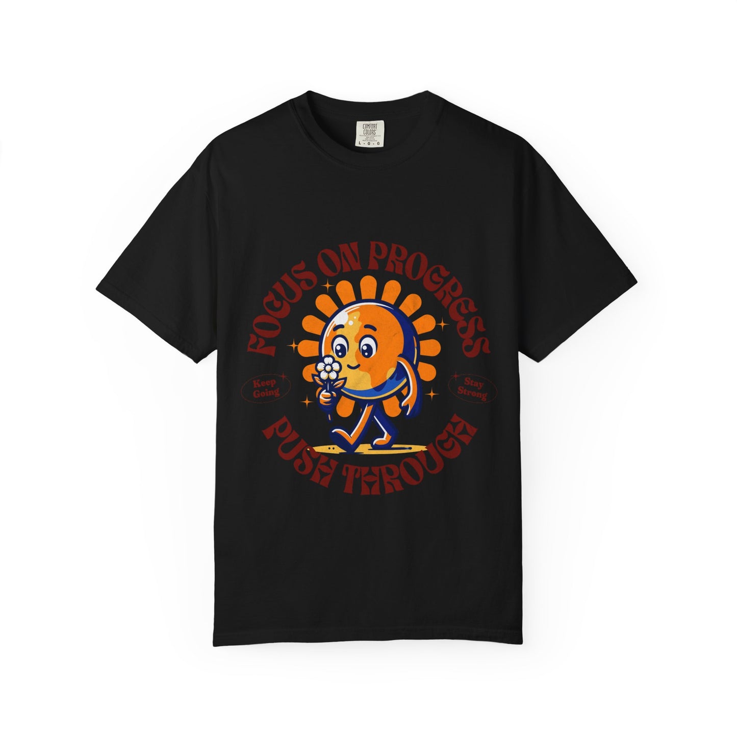 Motivational Unisex T-Shirt - "Focus on Progress, Push Through"