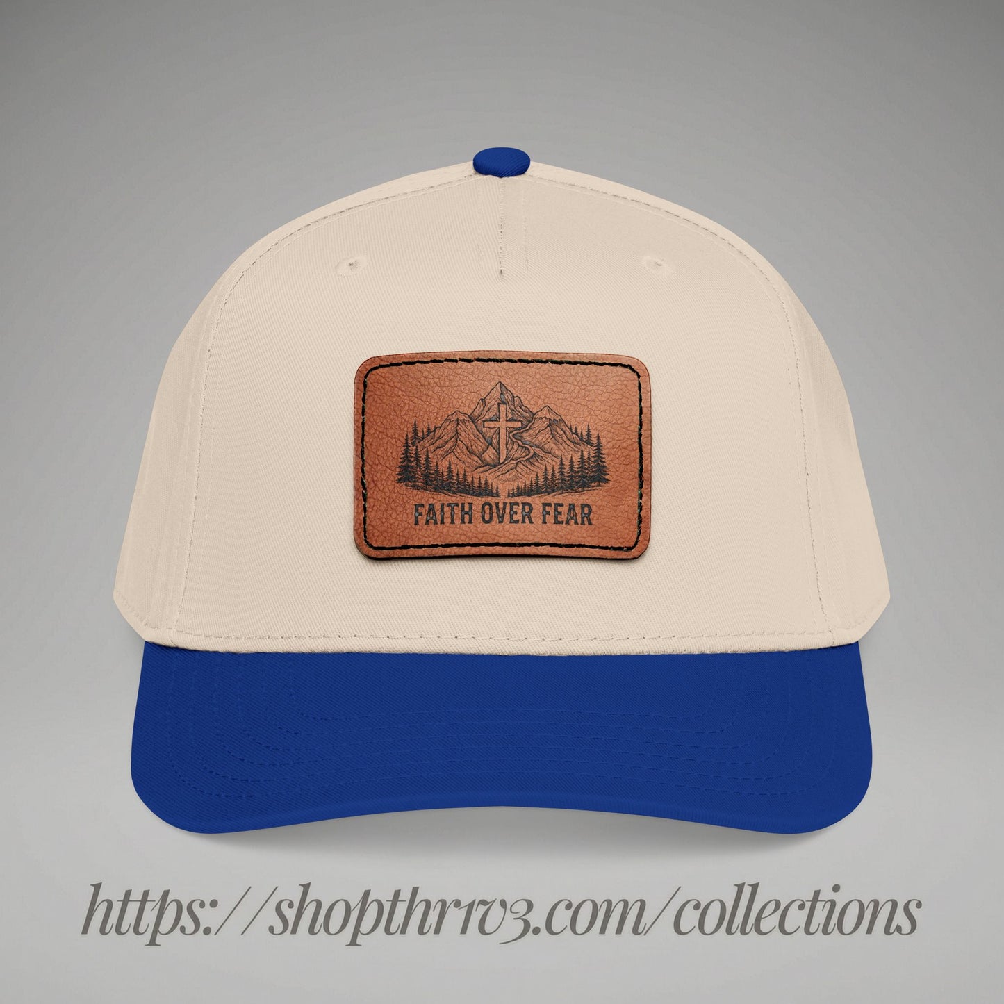 Faith Over Fear Leather Patch Baseball Cap