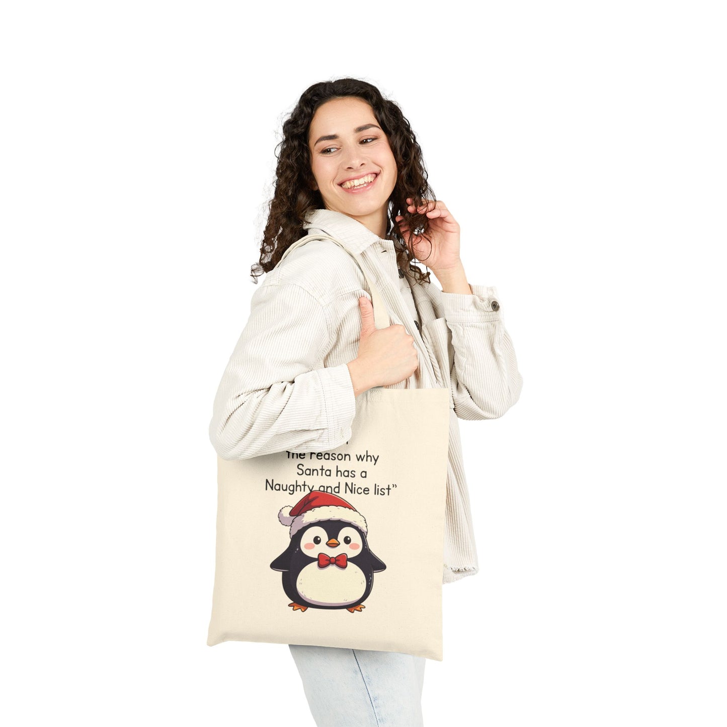 Chubby Penguin Mental Health Tote — Self-Care & Positivity Canvas Bag