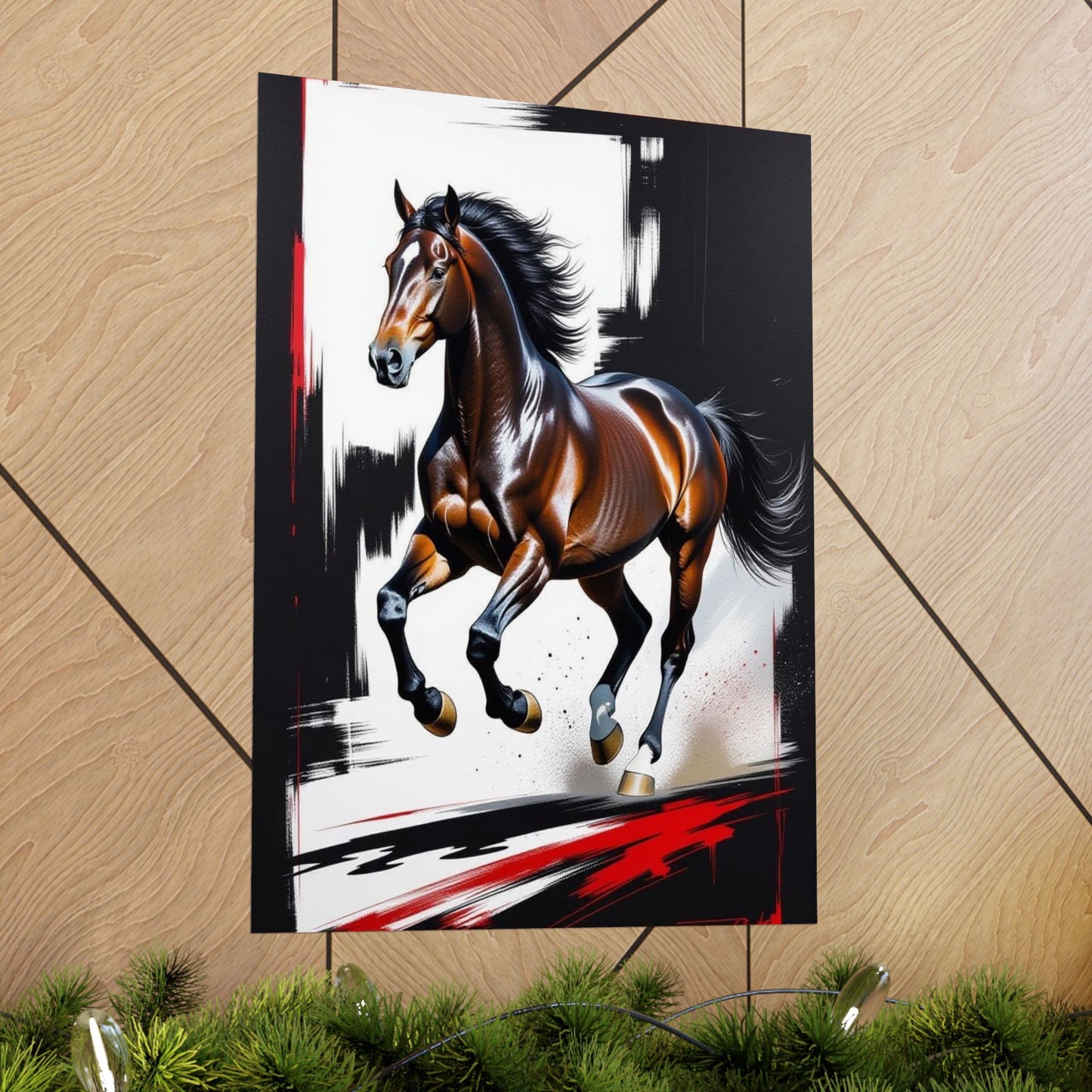Galloping Horse Art Matte Vertical Poster - Bold Equestrian Masterpiece