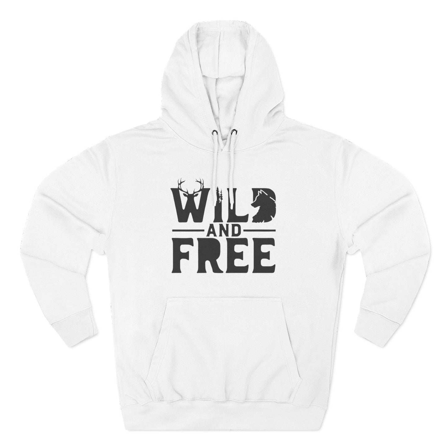 Wild & Free wolf tree antlers hoodie | Three-panel fleece