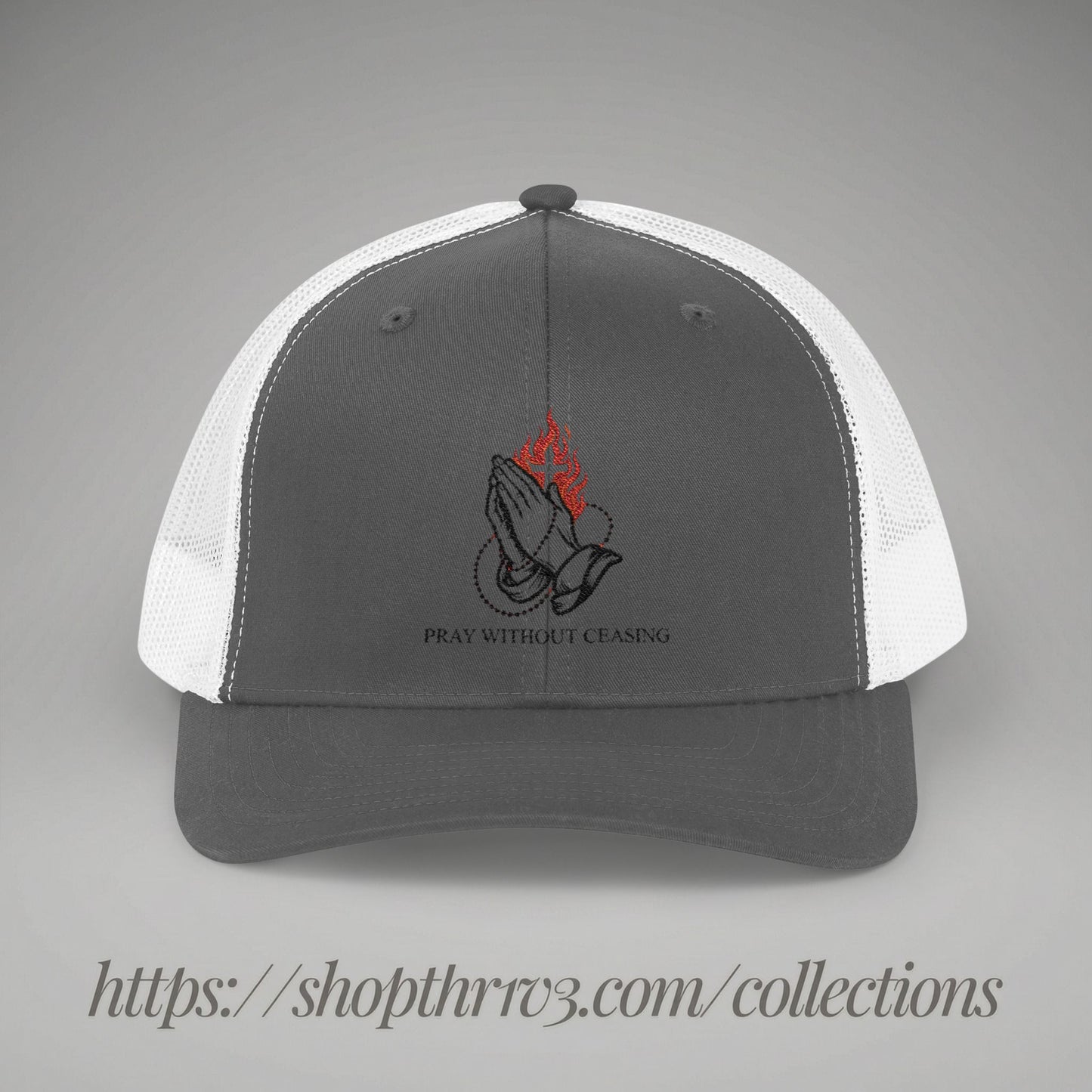 Praying Hands Trucker Cap — Faith-Inspired Snapback Hat
