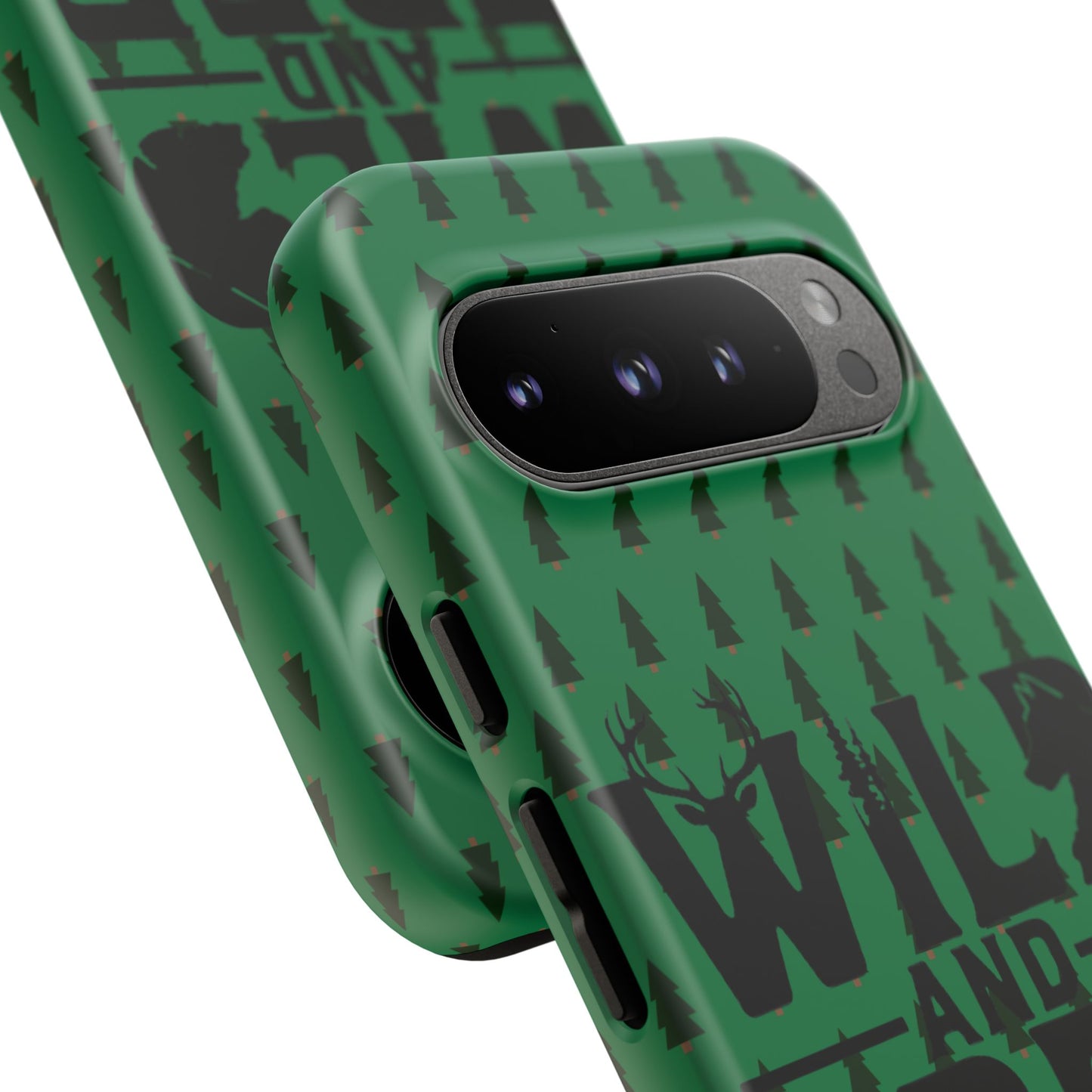 Wild and Free Bear Graphic Phone Case | Forest Pattern iPhone Case