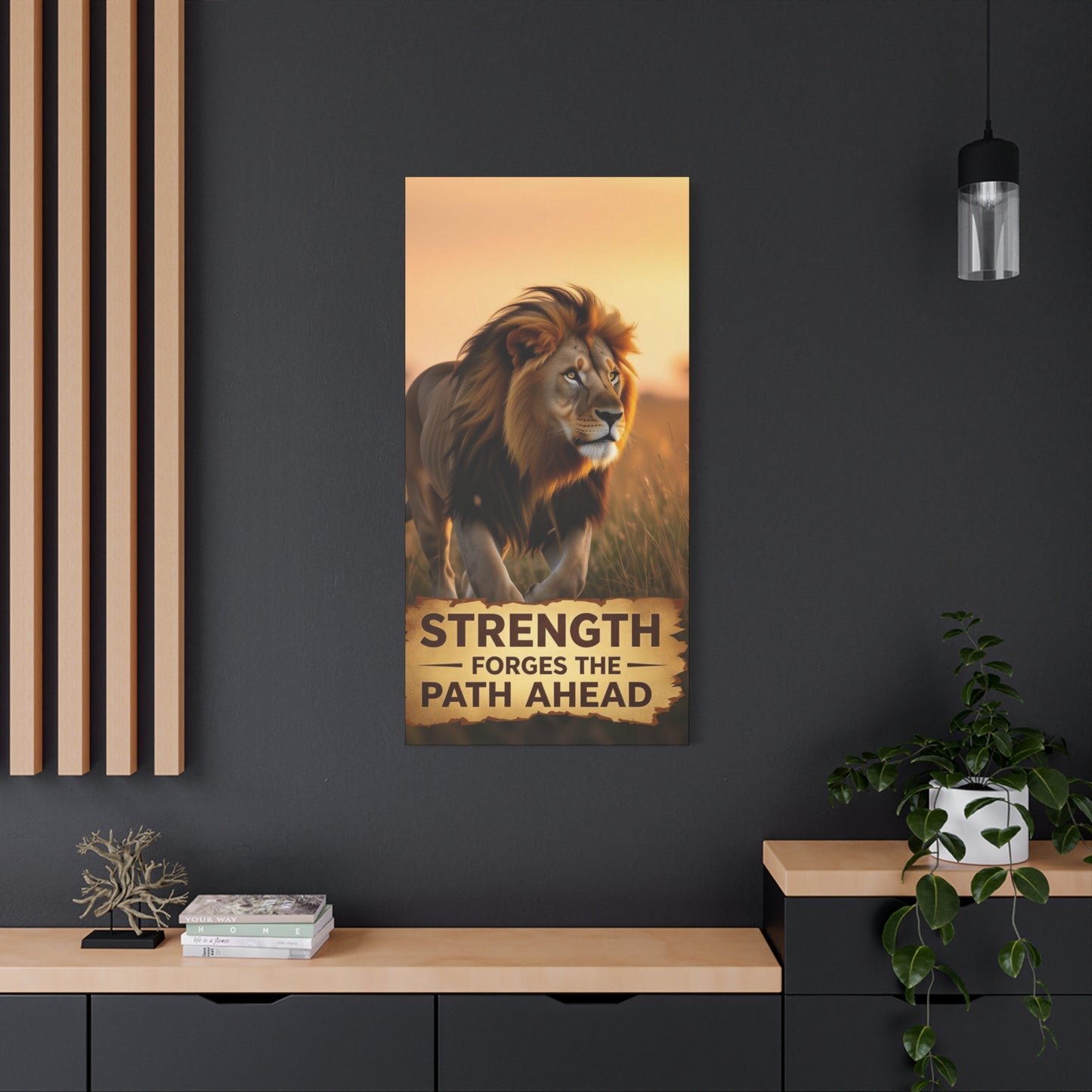 Inspirational Lion Canvas Print, Strength Motivational Wall Art, Home Decor, Lion Artwork, Gift for Nature Lovers, Leadership Inspiration