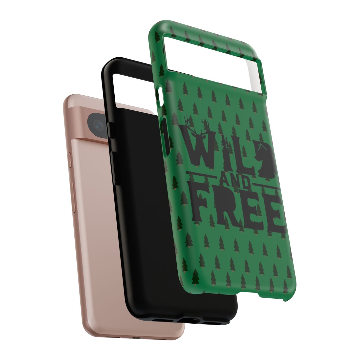 Wild and Free Bear Graphic Phone Case | Forest Pattern iPhone Case