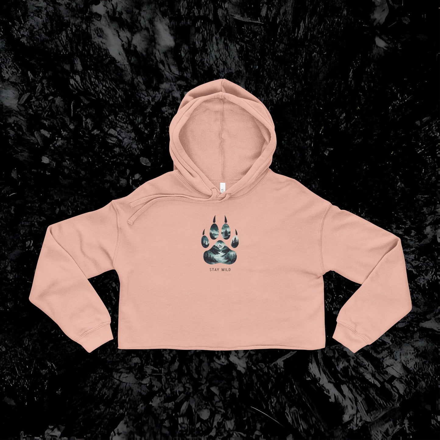 Cropped Hoodie Mystic Wolf Wilderness Paw Prnt
