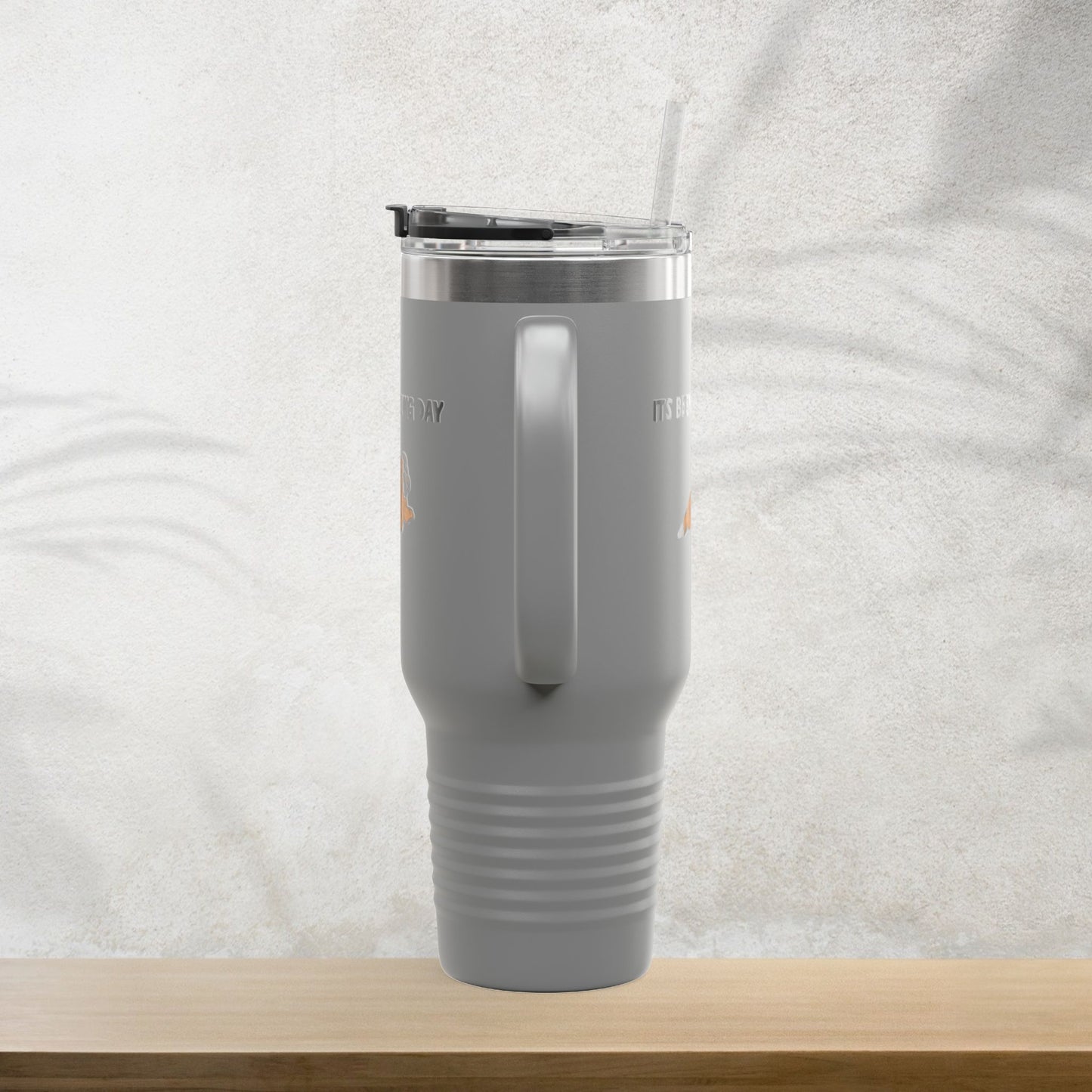 “It’s Been a Long Day” Tired Bulldog 40oz Travel Mug – Cute Funny Puppy Design for Coffee Lovers