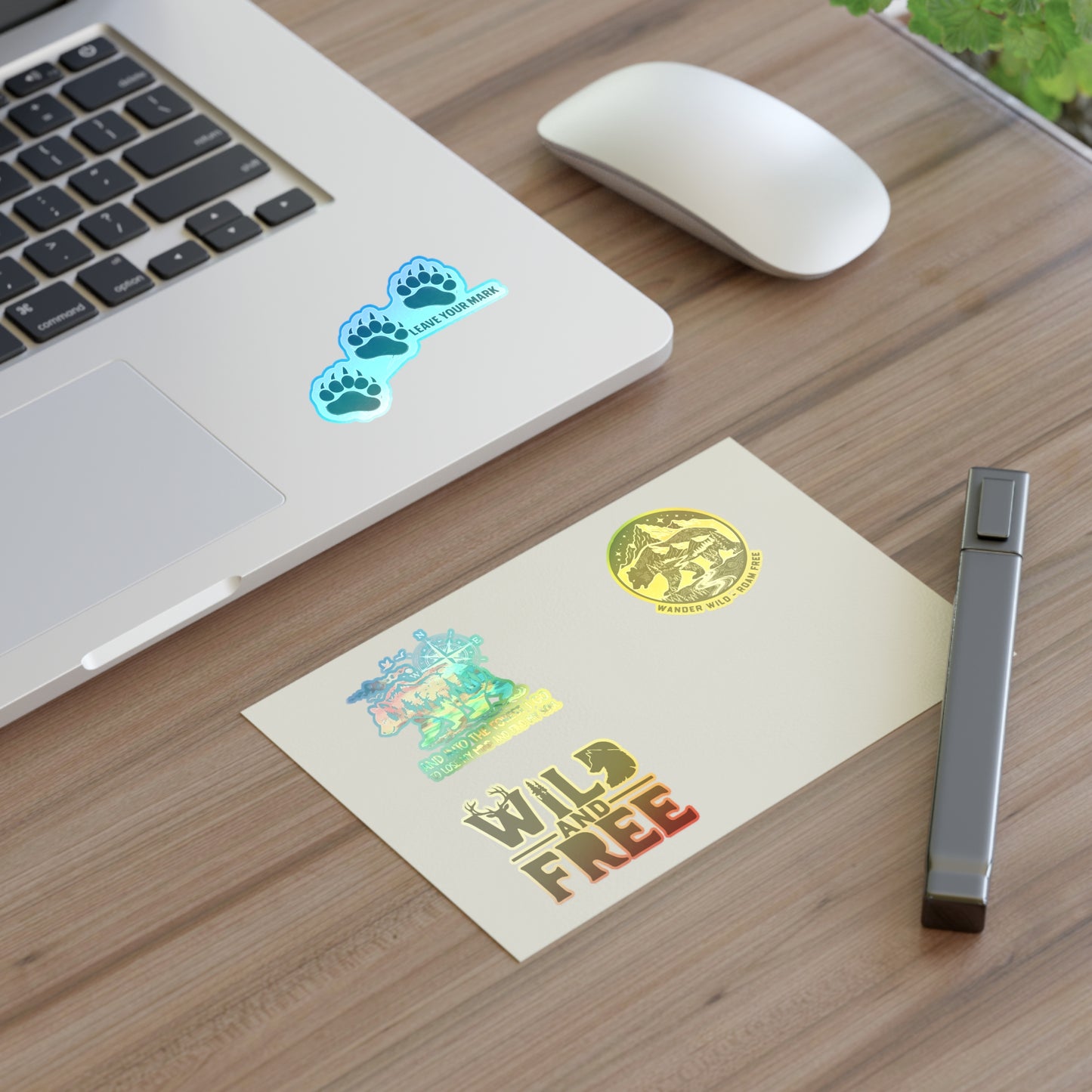Adventure Nature Sticker Sheet — Wild and Free Mountain & Bear Decals