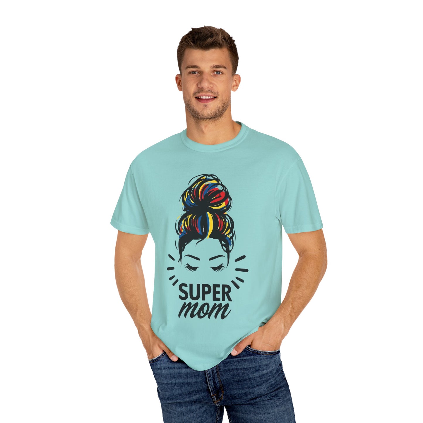 Supermom Women's Tee, Vibrant Bold Unisex T-shirt, Colorful Mother's Day Shirt, Embrace Mom Gift, Fun Graphic Tees for Her