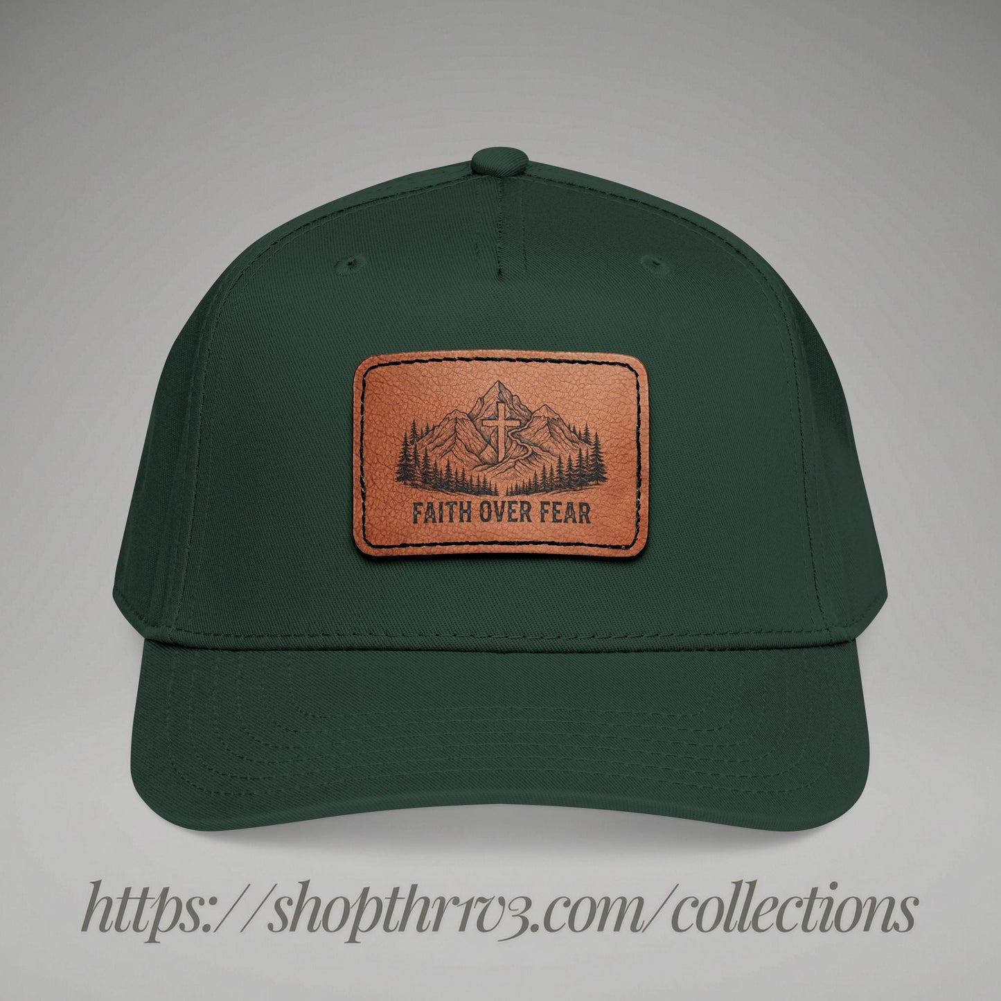 Faith Over Fear Leather Patch Baseball Cap