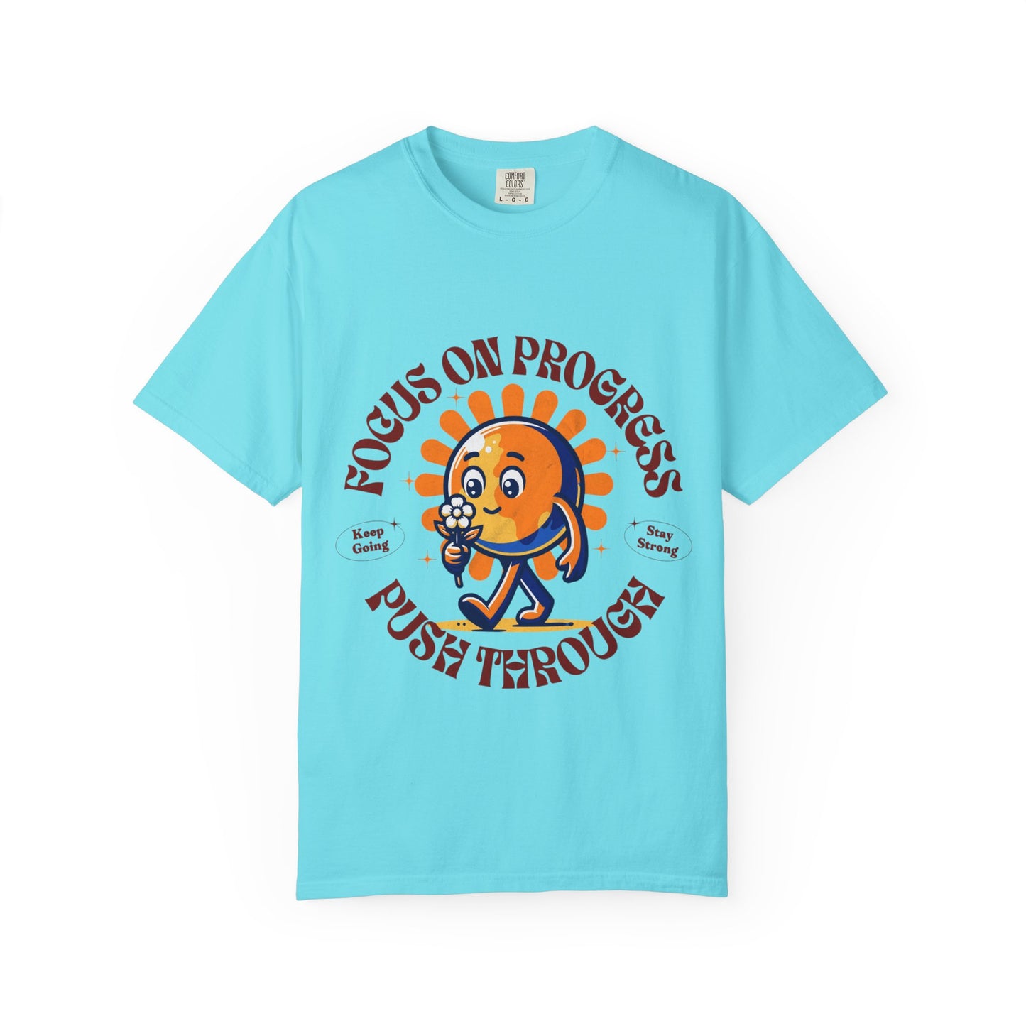 Motivational Unisex T-Shirt - "Focus on Progress, Push Through"