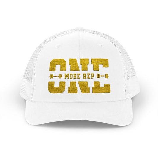Motivational Gym Snapback Trucker Cap - "One More Rep"