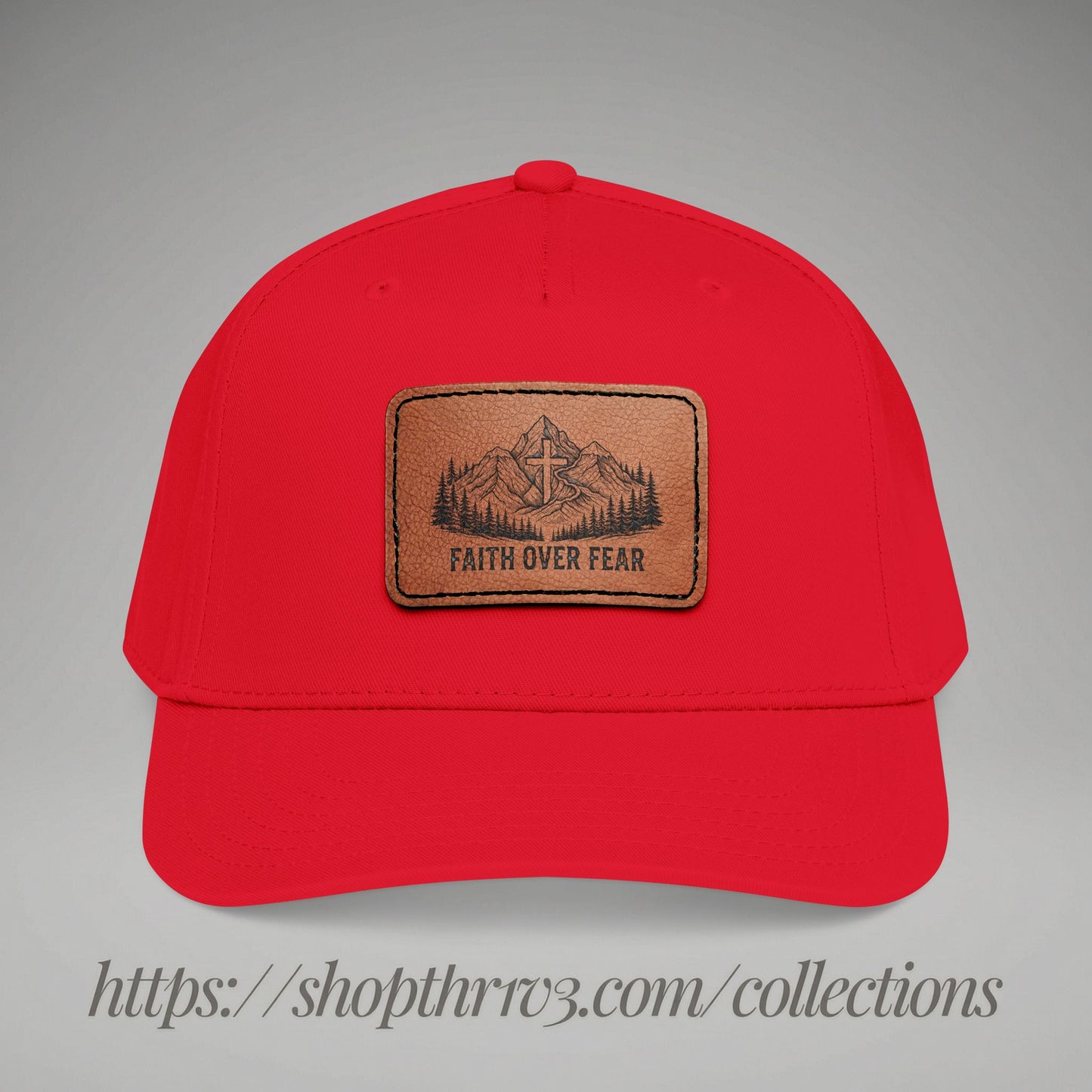 Faith Over Fear Leather Patch Baseball Cap