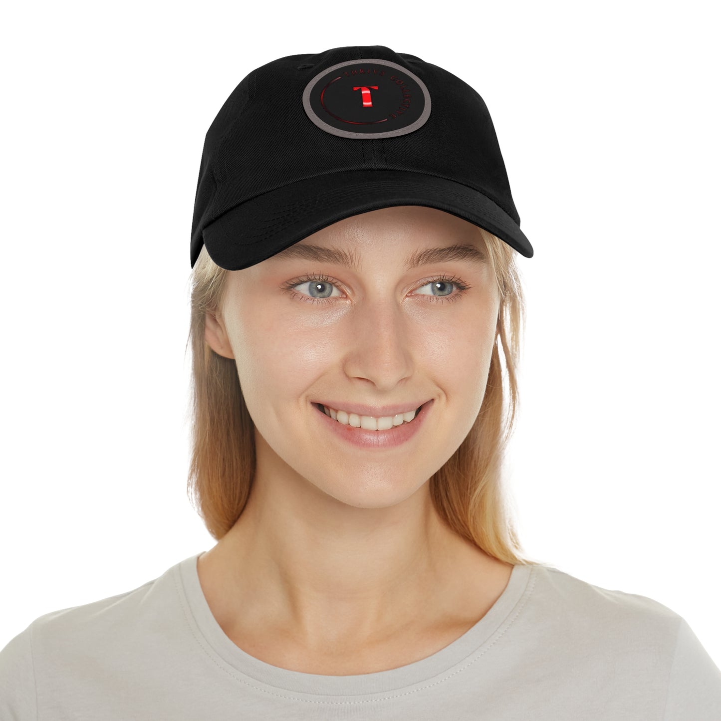 Dad Hat Leather Patch Round THR1V3 COLLECTIVE
