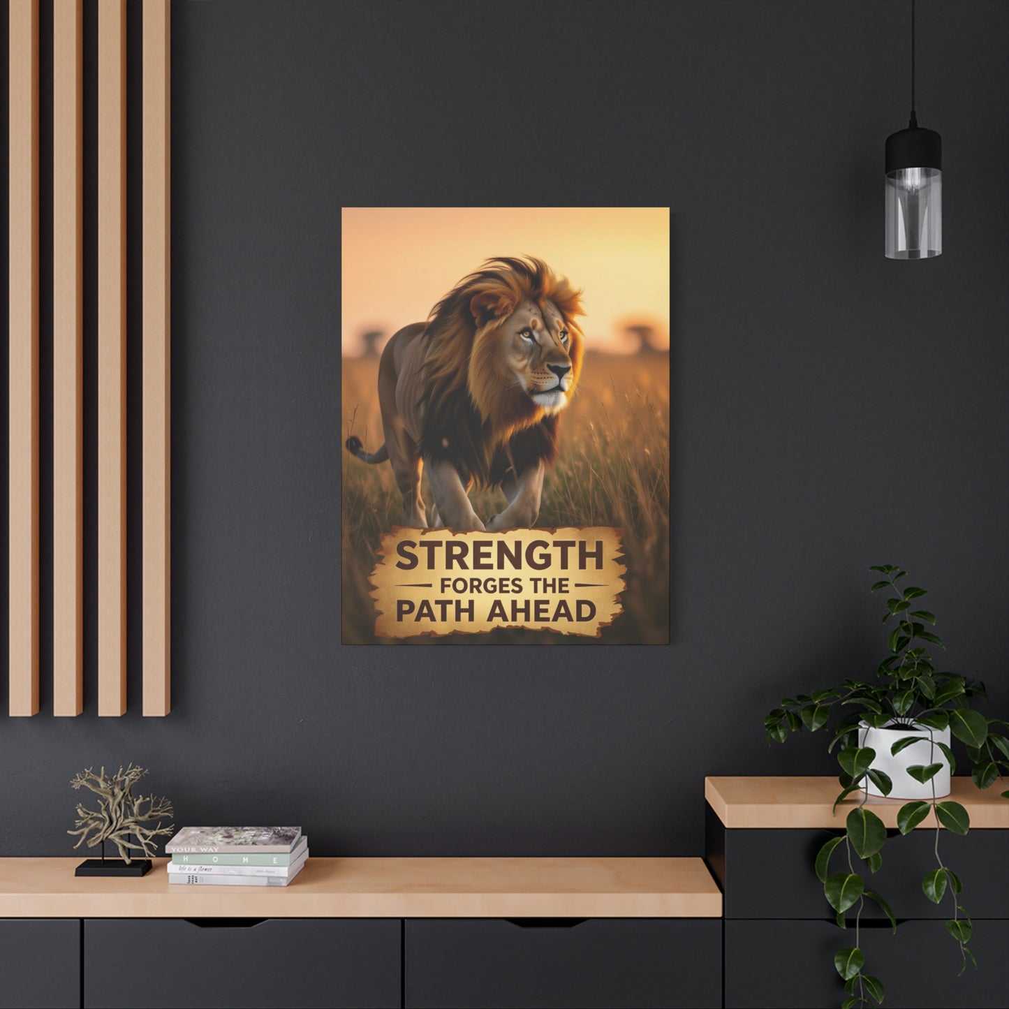 Inspirational Lion Canvas Print, Strength Motivational Wall Art, Home Decor, Lion Artwork, Gift for Nature Lovers, Leadership Inspiration