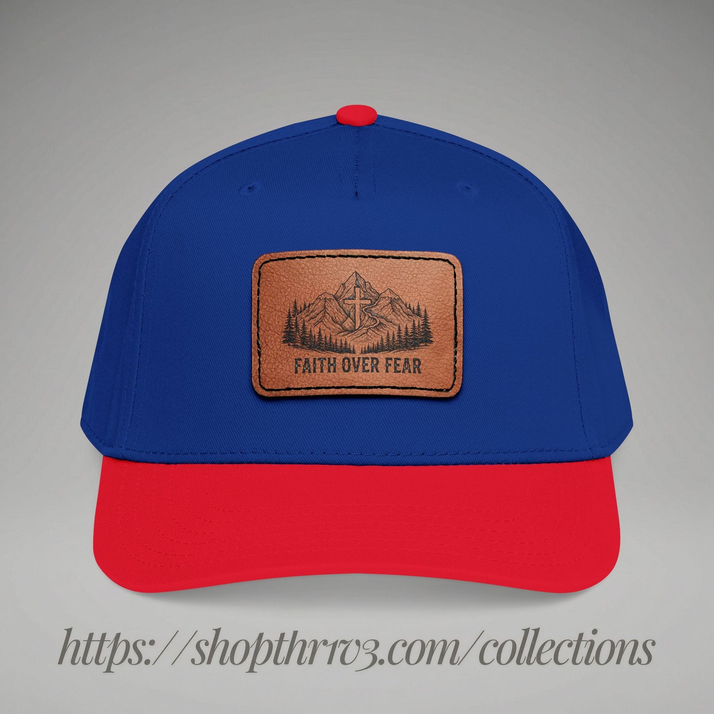 Faith Over Fear Leather Patch Baseball Cap
