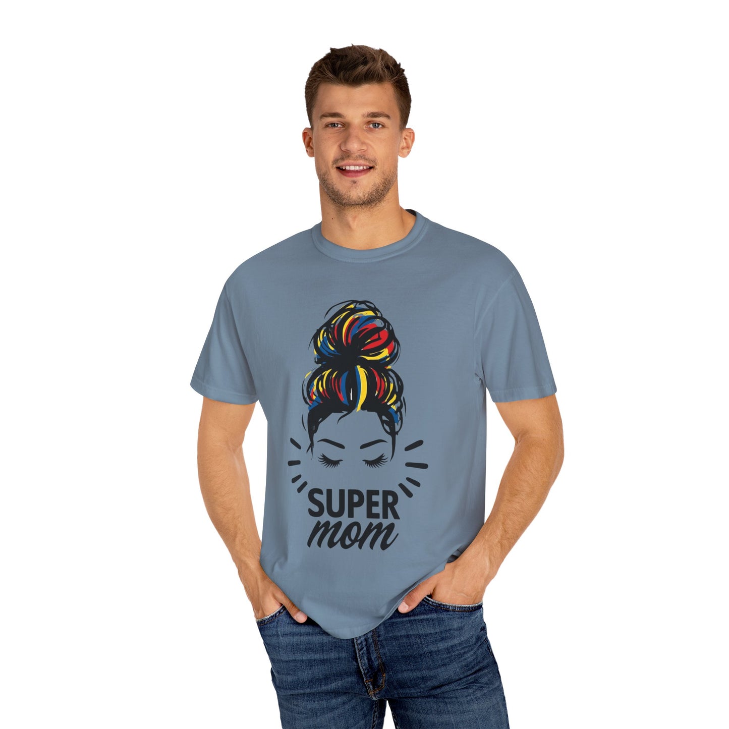 Supermom Women's Tee, Vibrant Bold Unisex T-shirt, Colorful Mother's Day Shirt, Embrace Mom Gift, Fun Graphic Tees for Her