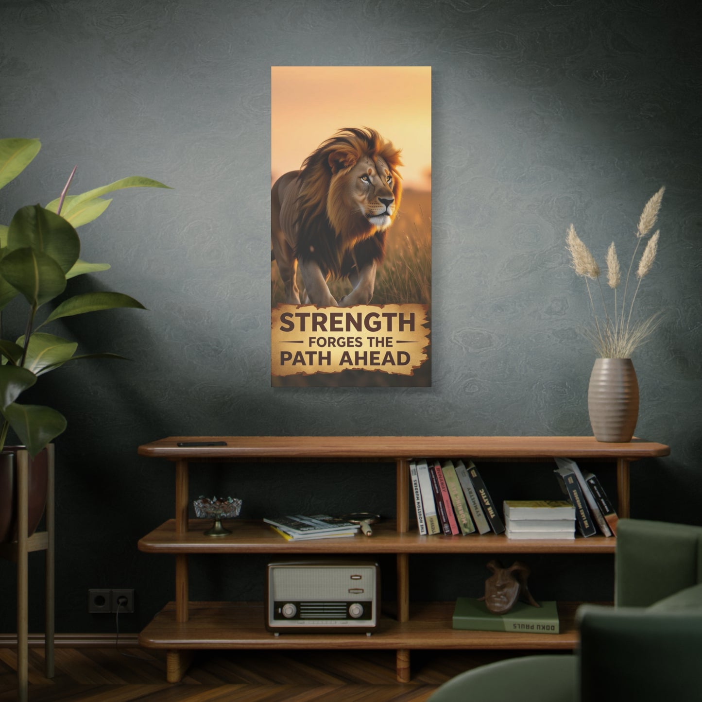 Inspirational Lion Canvas Print, Strength Motivational Wall Art, Home Decor, Lion Artwork, Gift for Nature Lovers, Leadership Inspiration