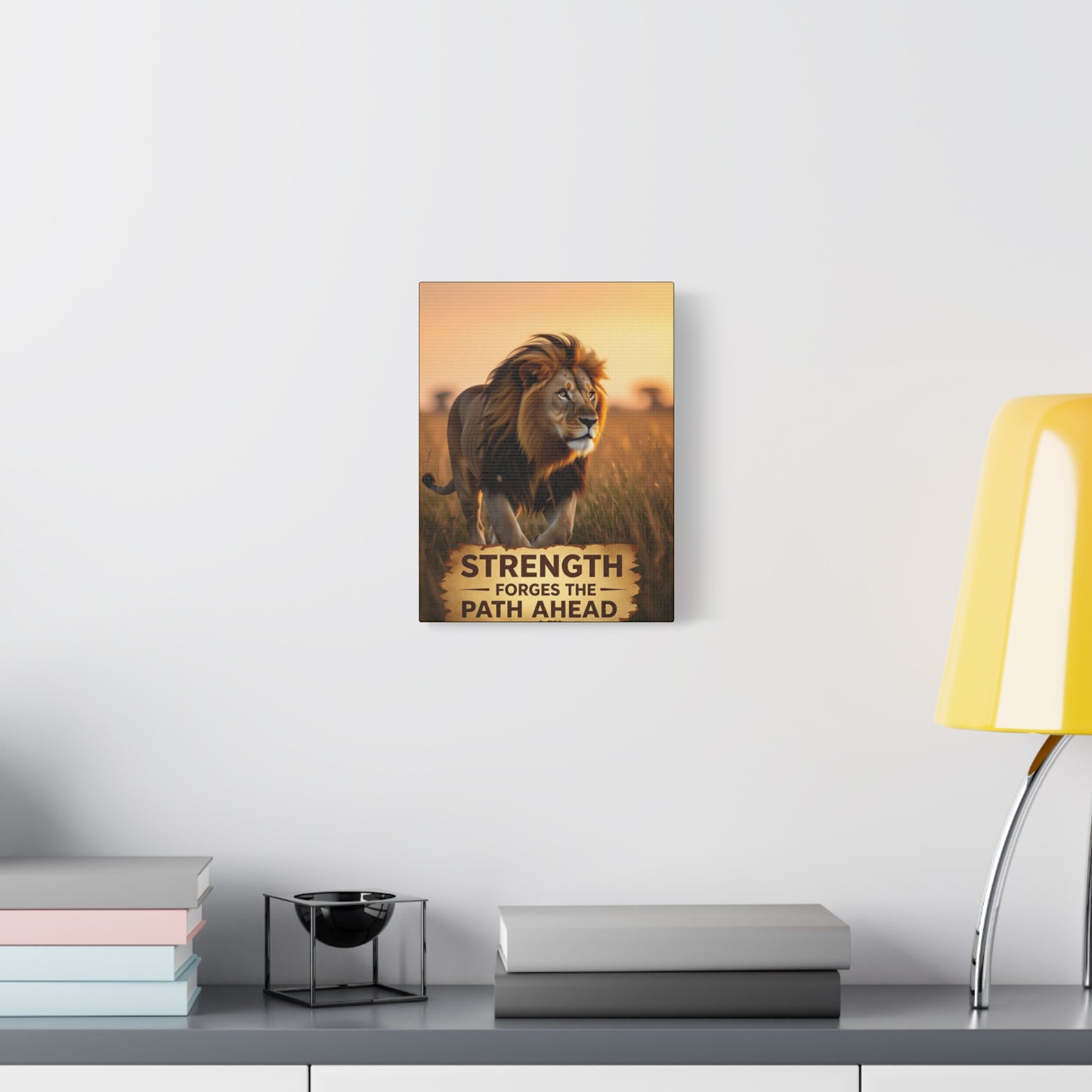 Inspirational Lion Canvas Print, Strength Motivational Wall Art, Home Decor, Lion Artwork, Gift for Nature Lovers, Leadership Inspiration