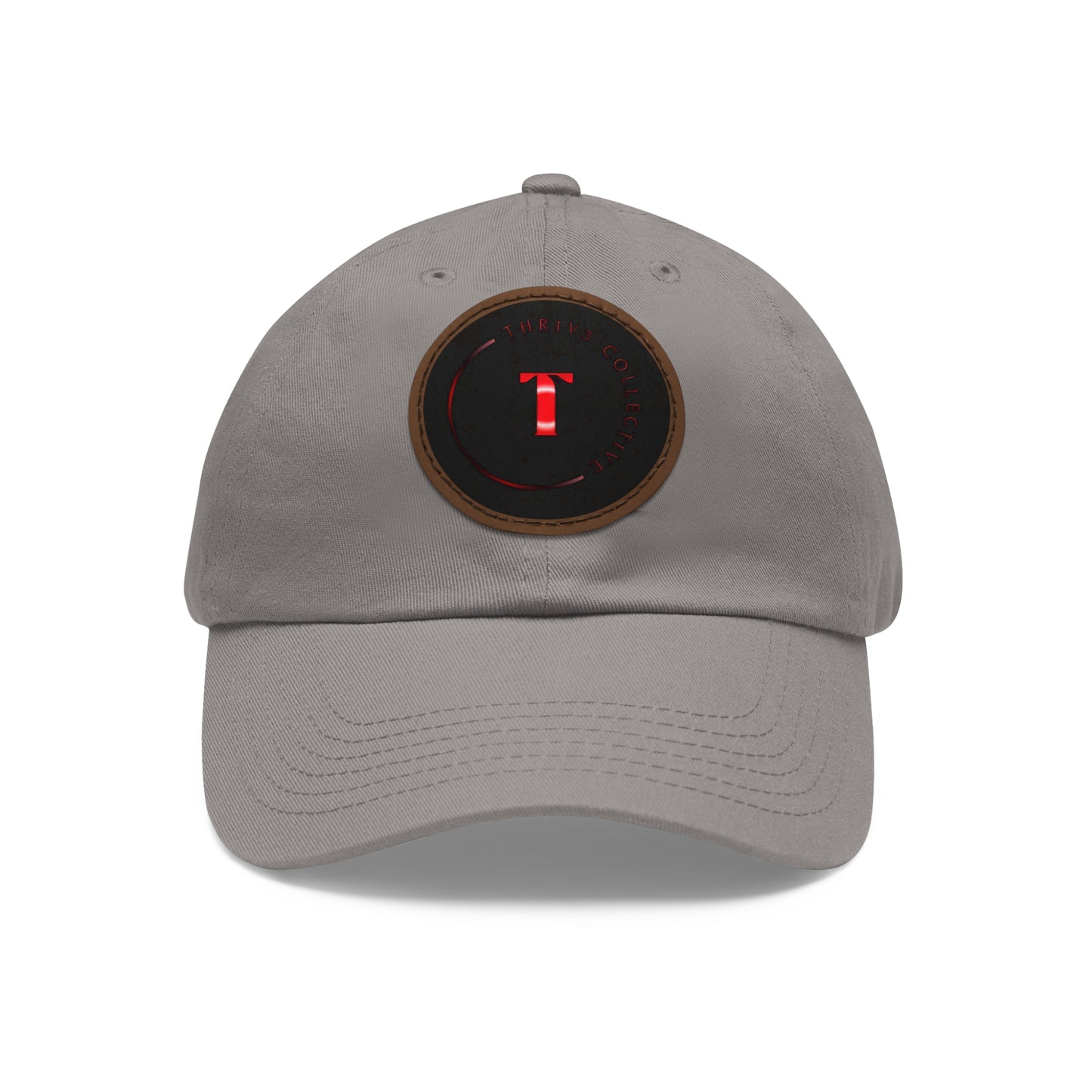 Dad Hat Leather Patch Round THR1V3 COLLECTIVE