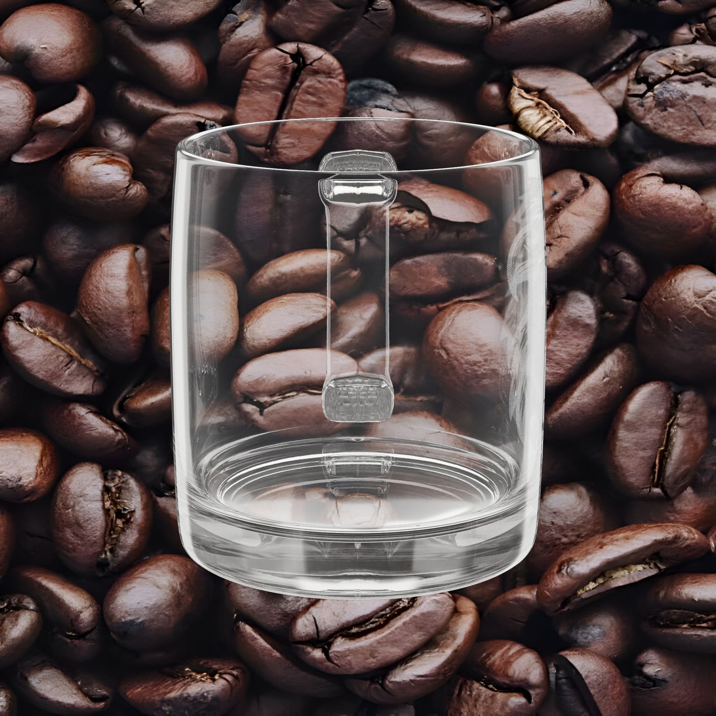 Engraved Glass Coffee Mug – Eagle & Mountain Wilderness Design | Dishwasher & Microwave Safe