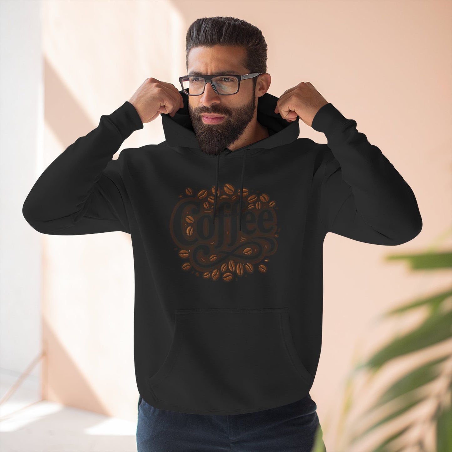 Coffee Lovers Three-Panel Fleece Hoodie, Cozy Sweatshirt, Perfect Gift for Coffee Enthusiasts, Ideal for Fall & Winter, Casual Wear