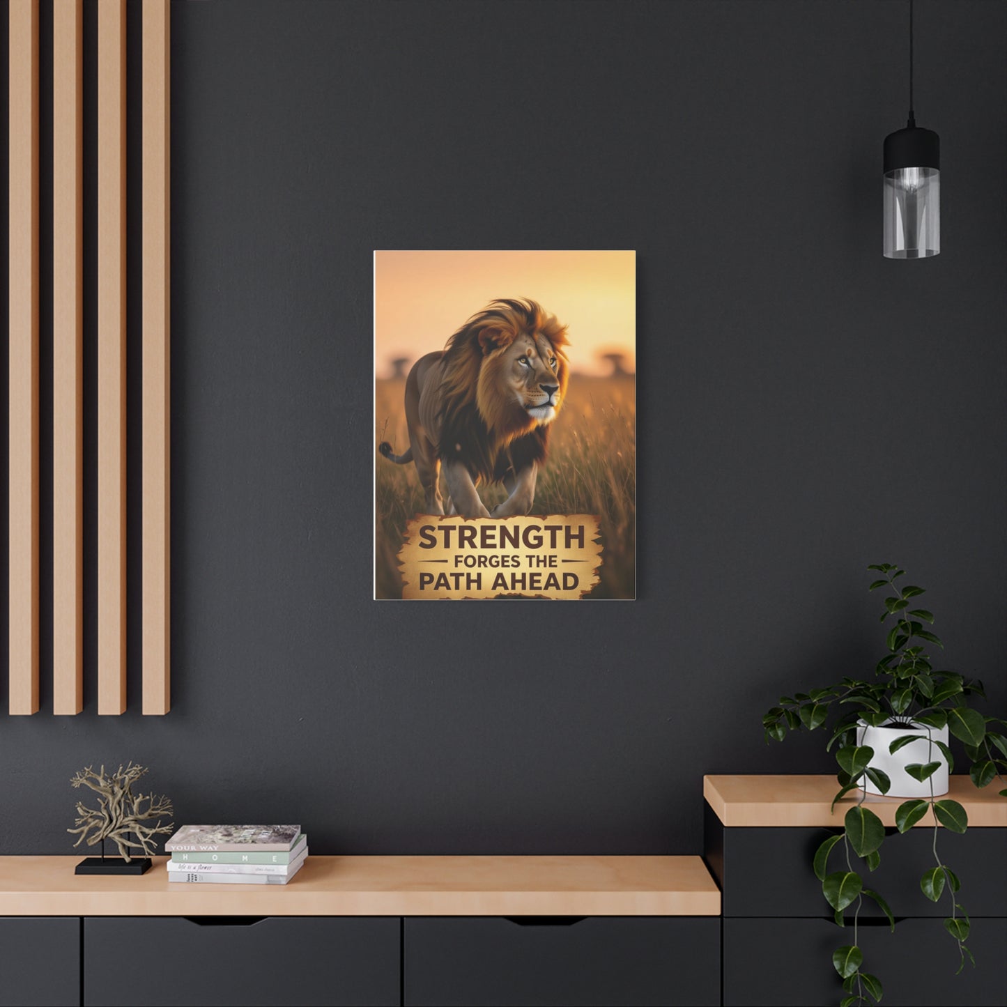 Inspirational Lion Canvas Print, Strength Motivational Wall Art, Home Decor, Lion Artwork, Gift for Nature Lovers, Leadership Inspiration