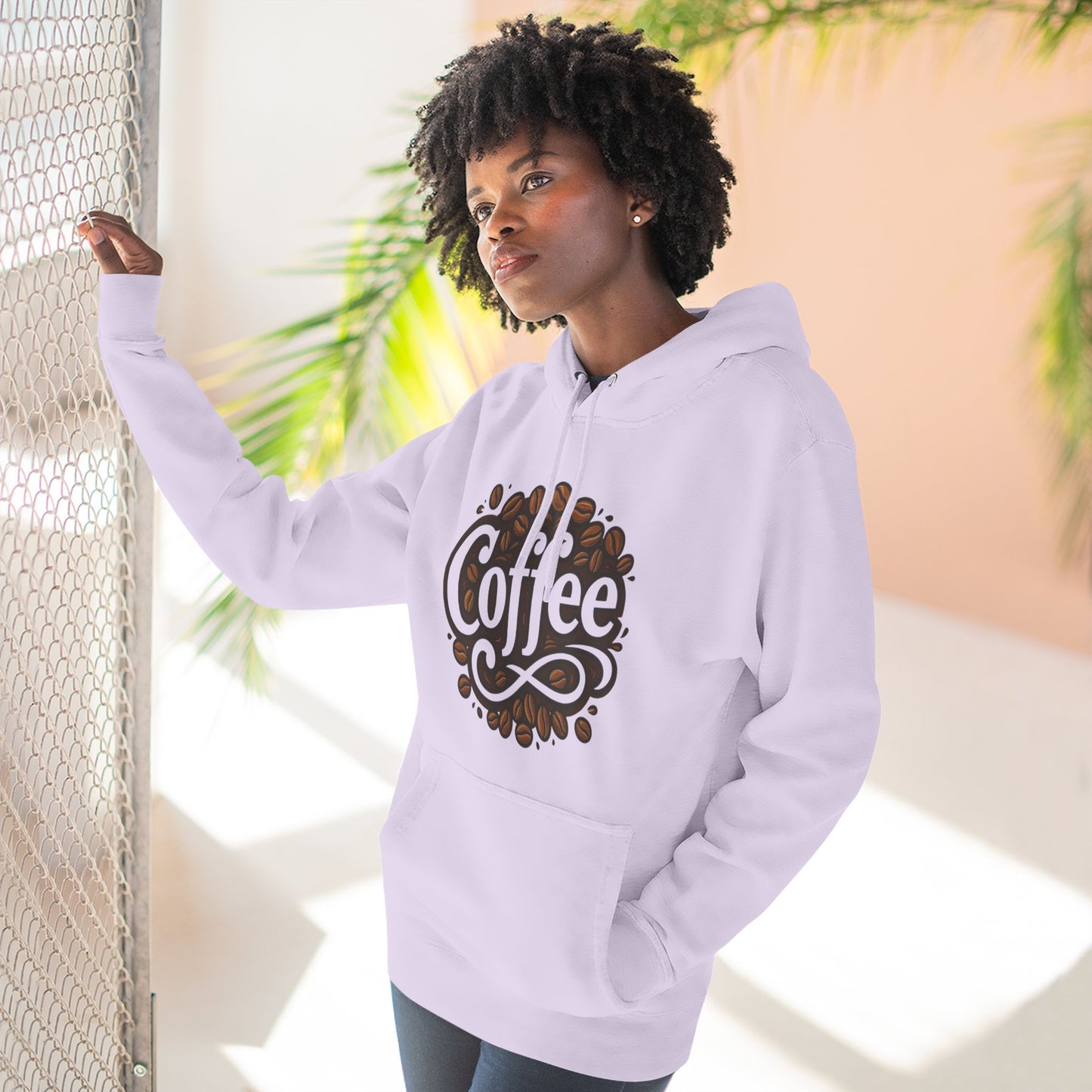 Coffee Lovers Three-Panel Fleece Hoodie, Cozy Sweatshirt, Perfect Gift for Coffee Enthusiasts, Ideal for Fall & Winter, Casual Wear