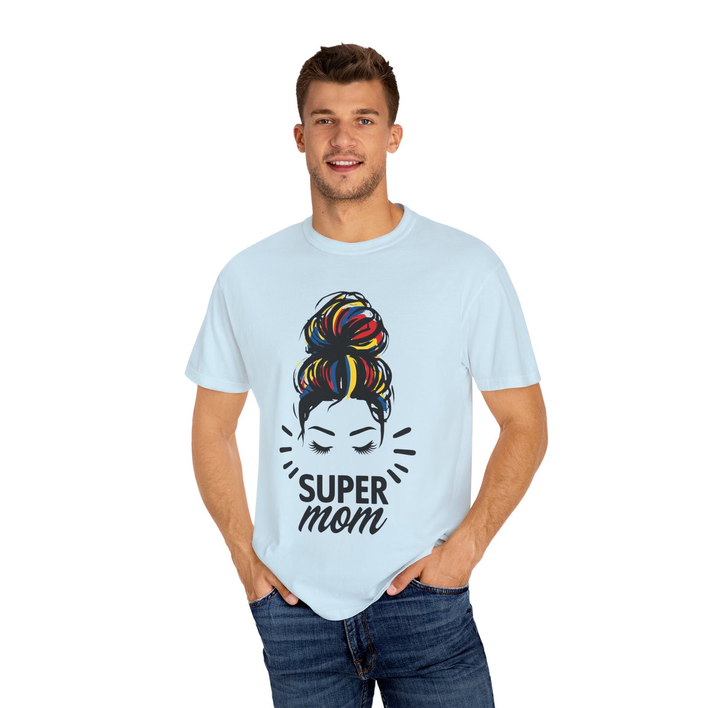 Supermom Women's Tee, Vibrant Bold Unisex T-shirt, Colorful Mother's Day Shirt, Embrace Mom Gift, Fun Graphic Tees for Her